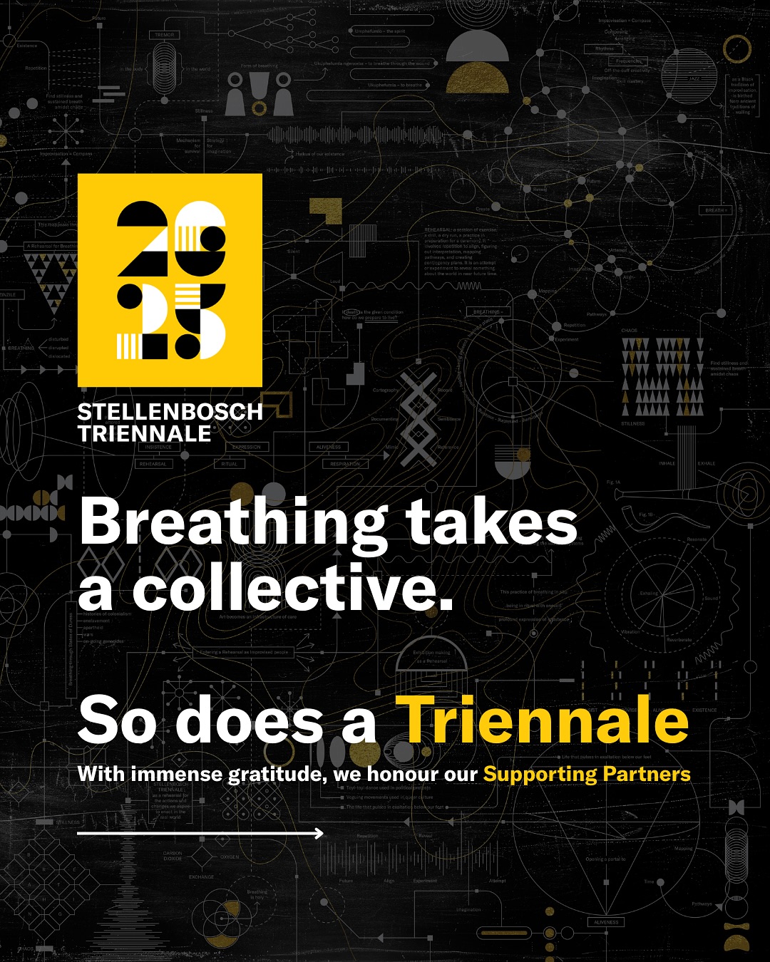 Breathing together means building together.
At the heart of BA’ZINZILE: A Rehearsal for Breathing is the understanding that no vision is realised alone. We honour those who walk with us - those who create space for process, imagination, and possibility.
With deep gratitude, we thank our supporting partners:
– Afreximbank @afreximbankofficial
– Art Bank South Africa @artbanksa
– Business and Arts South Africa @bizart_za
– Heineken Beverages
– Michael Silver & Stephanie Thomas
– National Arts Council @nacsouthafrica
– Private Clients by Old Mutual Wealth
– Remgro
– Strauss & Co @strauss_and_co
Thank you for your belief in the work, the artists, and the world we are rehearsing together.
#ST2025 #BAZINZILE #StellenboschTriennale #SOST #Gratitude #ArtsSupporters #OutsetArt #WealthCurated