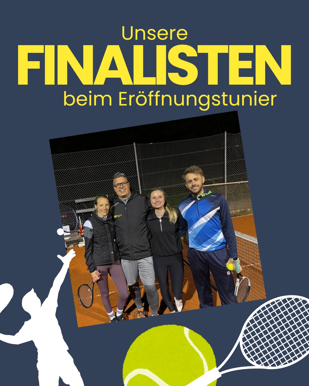 🎾✨ Flutlicht, Fun & volle Plätze!
Am Freitag haben wir beim TC Dettingen mit unserem Eröffnungsturnier die Sommersaison eingeläutet. 10 Teams, jede Menge Matches und vor allem: richtig viel Spaß! 💪🔥
So kann die Saison weitergehen! 💛💙
1. Platz: Pierre und Kim Schliep
2. Platz: Sören Hellstern und Anika Kronenbitter
3. Platz: Michael Kufner und Nini Korat
4. Platz: Florian Merkt und Lena Gaal
#TCDettingen #Saisonstart #Flutlichttennis #TeamSpirit #TennisLove