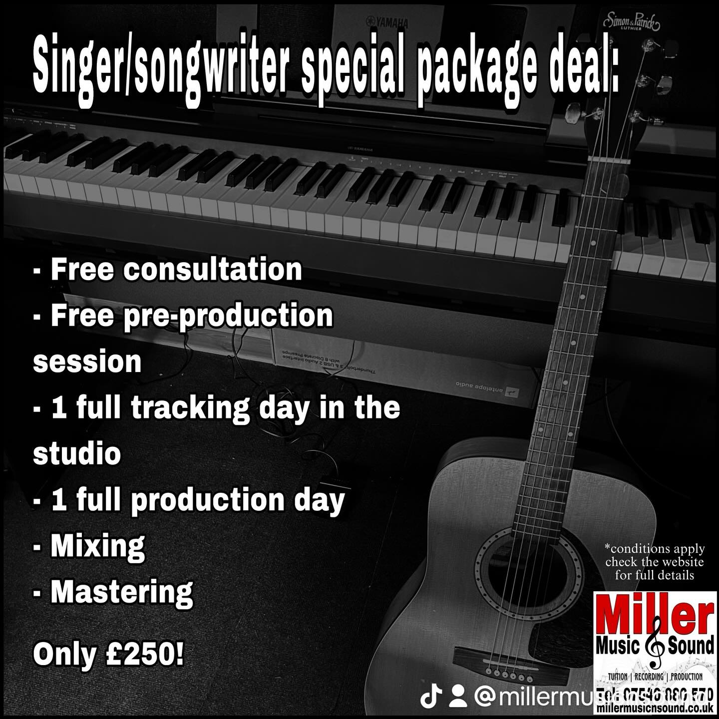 - Are you a singer/songwriter without a band?
- Are you looking to turn your music into fully produced radio-ready songs?
This is the deal for you! Get in touch now for more details or to book your FREE consultation.
Check out the website (link in bio) for examples of my work.
#millermusic #specialoffer #singersongwriter #musicians #singers #songwriters #musiciansofinstagram #paisley #paisleymusic #renfrewshire