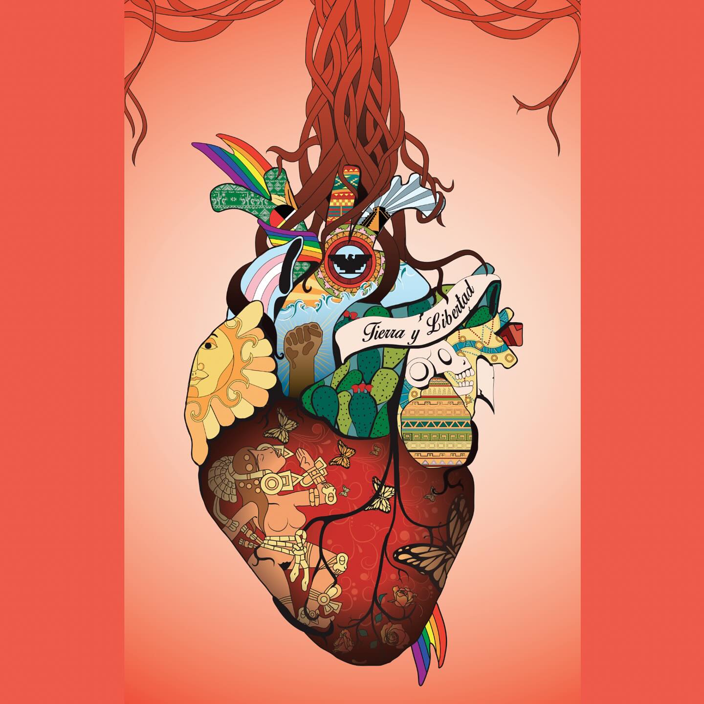 El Corazon
In 2015, I was the featured artist for the @malcsmujeresactivas conference, where I created El Corazón for the event. That year’s theme focused on intersectionality, prompting me to create a heart representing diverse identities and communities.