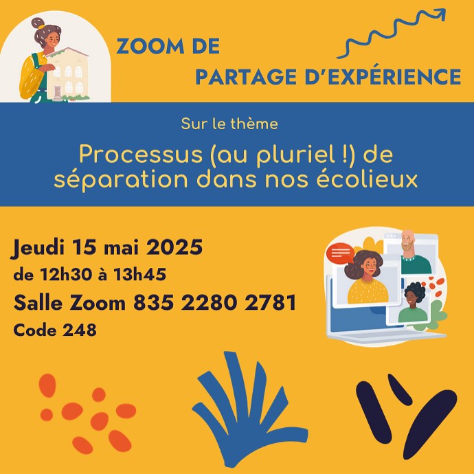 🌱 RDV pour un Partage d’expériences avec Mika 🌱
Demain Jeudi 15 mai — 12h30 à 13h45
📍 En ligne — Zoom 835 2280 2781 | Code : 248
🔎 Thème : Processus de séparation dans nos écolieux
Dans la vie d’un collectif, les séparations sont parfois nécessaires… mais comment les vivre avec conscience, respect et soin ? 💬
Venez partager et explorer les bonnes et mauvaises pratiques déjà vécues dans nos écolieux, pour co-construire des chemins de séparation plus justes et soutenants.
Partir de nos vécus pour apprendre ensemble et mutualiser nos ressources 🤝
👥 Un échange en intelligence collective, ouvert à toutes les personnes impliquées dans des projets d’habitat participatif et aux observateurs curieux d’en savoir plus sur ce thème.
#écolieux #lieuxdeviecollectifs #oasis #lespassages #cooperative #participation #ecovillage #habiterautrement #ecologies #ecolos #vivreautrement #sascooperative #vivreensemble #mondedapres #CoopérativeHabitants #Solidarité #HabitatCollectif
#habitatparticipatif