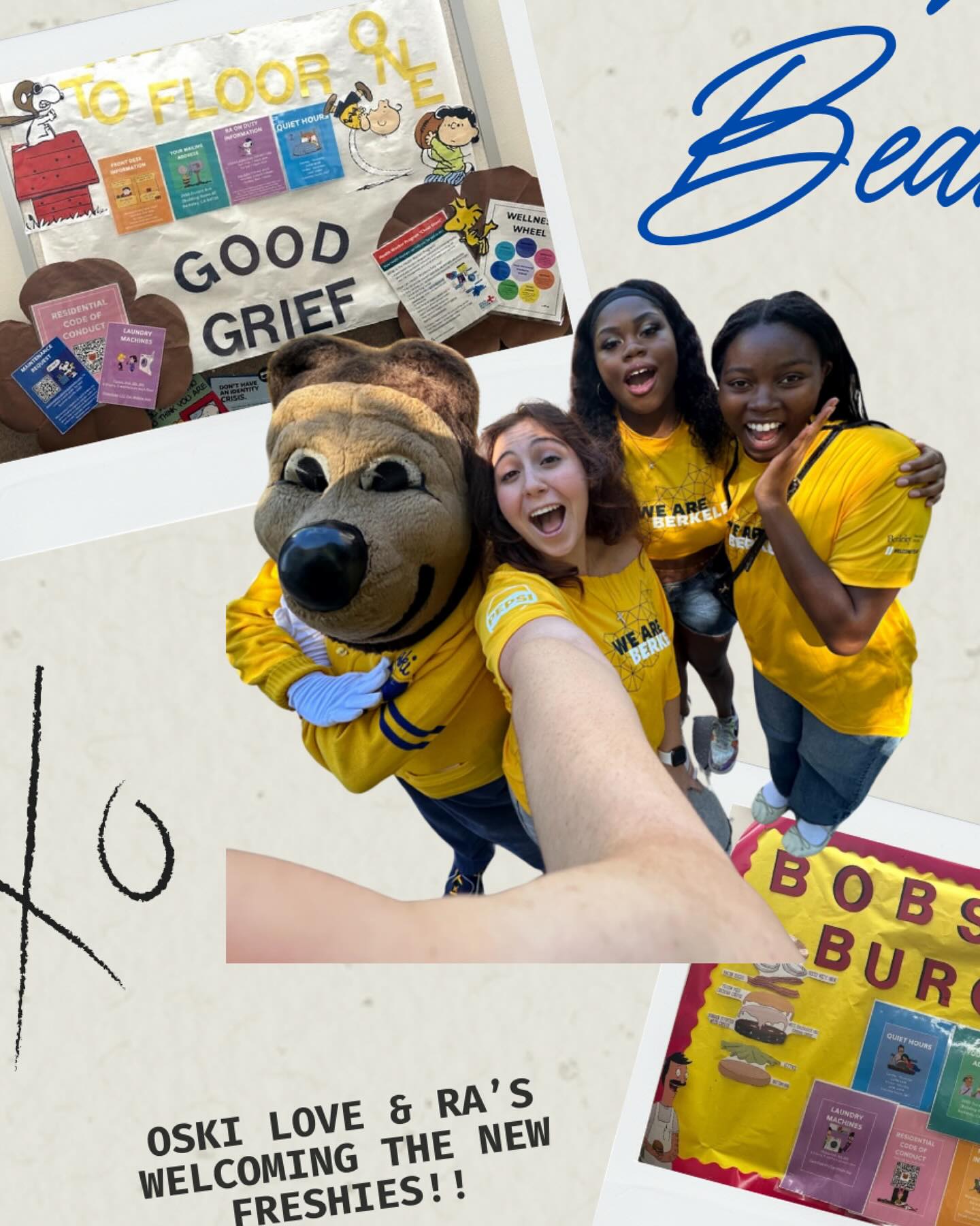 from welcome day to move-out day — my first year as an RA is officially in the books.
Wearing my “We Are Berkeley” tee on welcome day, I had no idea just how much love, growth, and spirit this role would bring.
From bulletin board chaos to bonding with my Unit 1 team (shoutout Oski!), I found purpose in showing up for others — and learning more about myself in the process.
So much gratitude for the friendships, late-night rounds, and all the “good grief” moments that made this year unforgettable.
Next stop: apartments — same heart, new adventures.
.
.
.
.
.
.
.
.
.
.
.
.
.
.
#gobears #rachronicles #WelcomeDayFit #ucberkeleylife #dormtoapartment #collegegrowth #berkeleygirlie #Unit1RA #iwannameetjimmyfallon #iwannameetryanreynolds