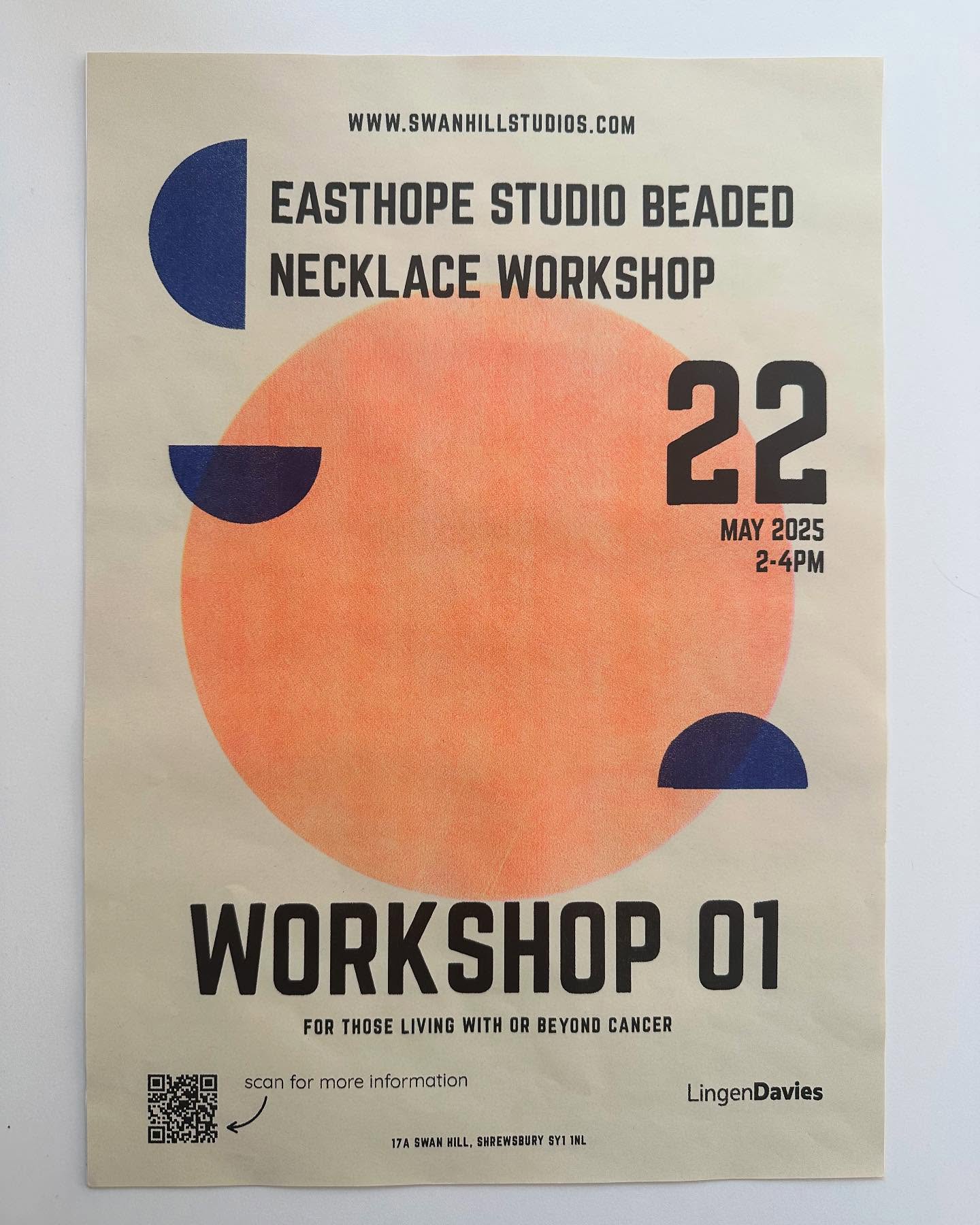 The fabulous @easthope.studio holds our first Creative Wellbeing Workshop at Swan Hill Studios on Thursday next week.
The workshops are completely free to those living with and beyond cancer and funded by @lingendavies
Head to the link in our bio to sign up and do please tell your friends about this programme. ⚪️