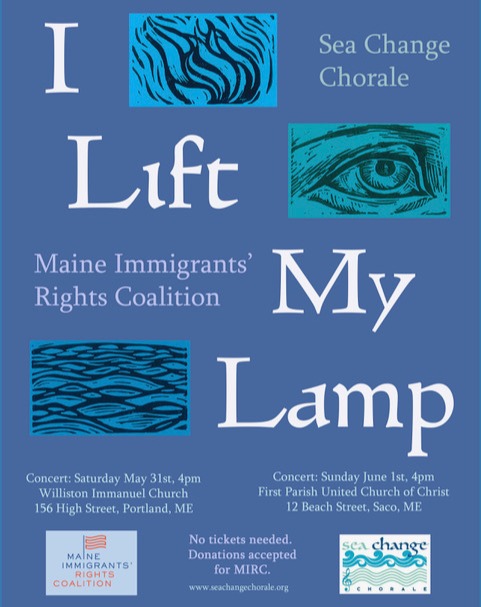 Excited to announce our upcoming Free Spring Concert Series with our community partner, @maineimmigrantrights! All donations are passed directly to our partner to assist in the amazing work they do!
No reservations or tickets necessary! Concerts will be held on 5/31 at Williston Immanuel Church at 4pm, and on 6/1 at First Parish United Church of Christ in Saco, also at 4pm.
We hope to see you there!
Artwork by the talented @emmawolfsohn
