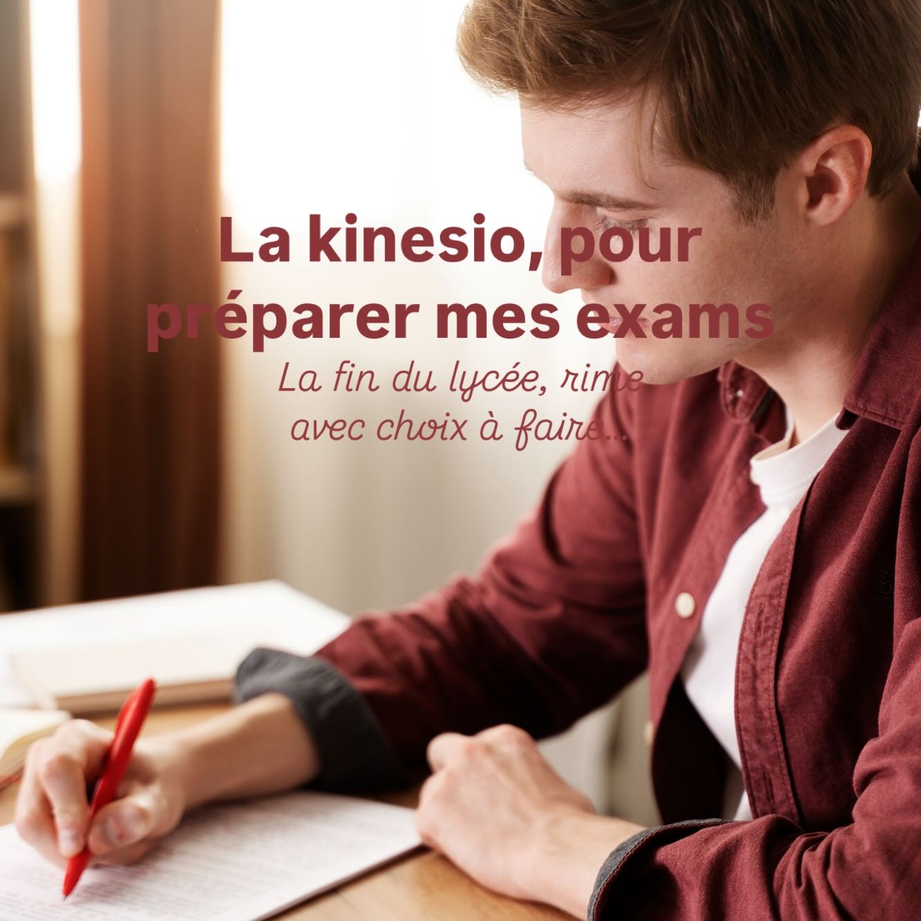 La période estivale arrive, les examens de fin d’année aussi! Grand stress pour les parents et les futurs jeunes adultes ! La kinesio, une thérapie court terme pour aider les étudiants à aborder leur avenir avec plus de sérénité. #bac #étudiant #parcourssup #lyceen #kinesiologie #merylkinesiologue #émotion #etatemotionnel #gestiondesemotions #preparersonexamen