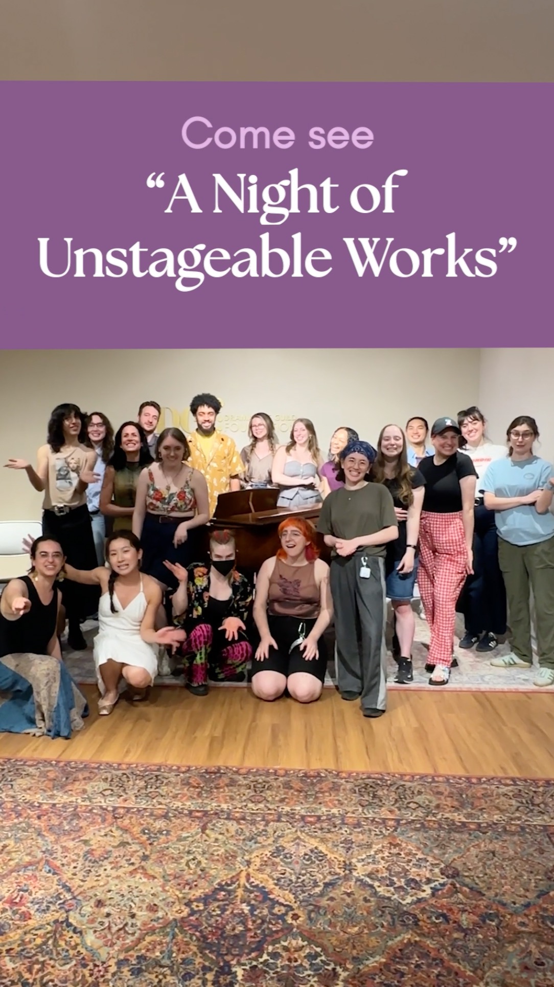 The Lighthouse Ladies invite you to "A Night of Unstageable Works" this Saturday night! 🌟
Our talented emerging theater-makers have been hard at work, creating eight onstage performances and two visual installations. 🎭
Check out these behind-the-scenes photos from "Show and Tell," a sneak peek at what’s in store for ANoUW! 📸
Join us at Theaterlab in NYC on May 17th at 7:30 PM. Don't miss this extraordinary event!🎟
#NYCEvents #theater #nycproductioncompany #protestart #resistanceart #LighthouseLadies #ANOUW