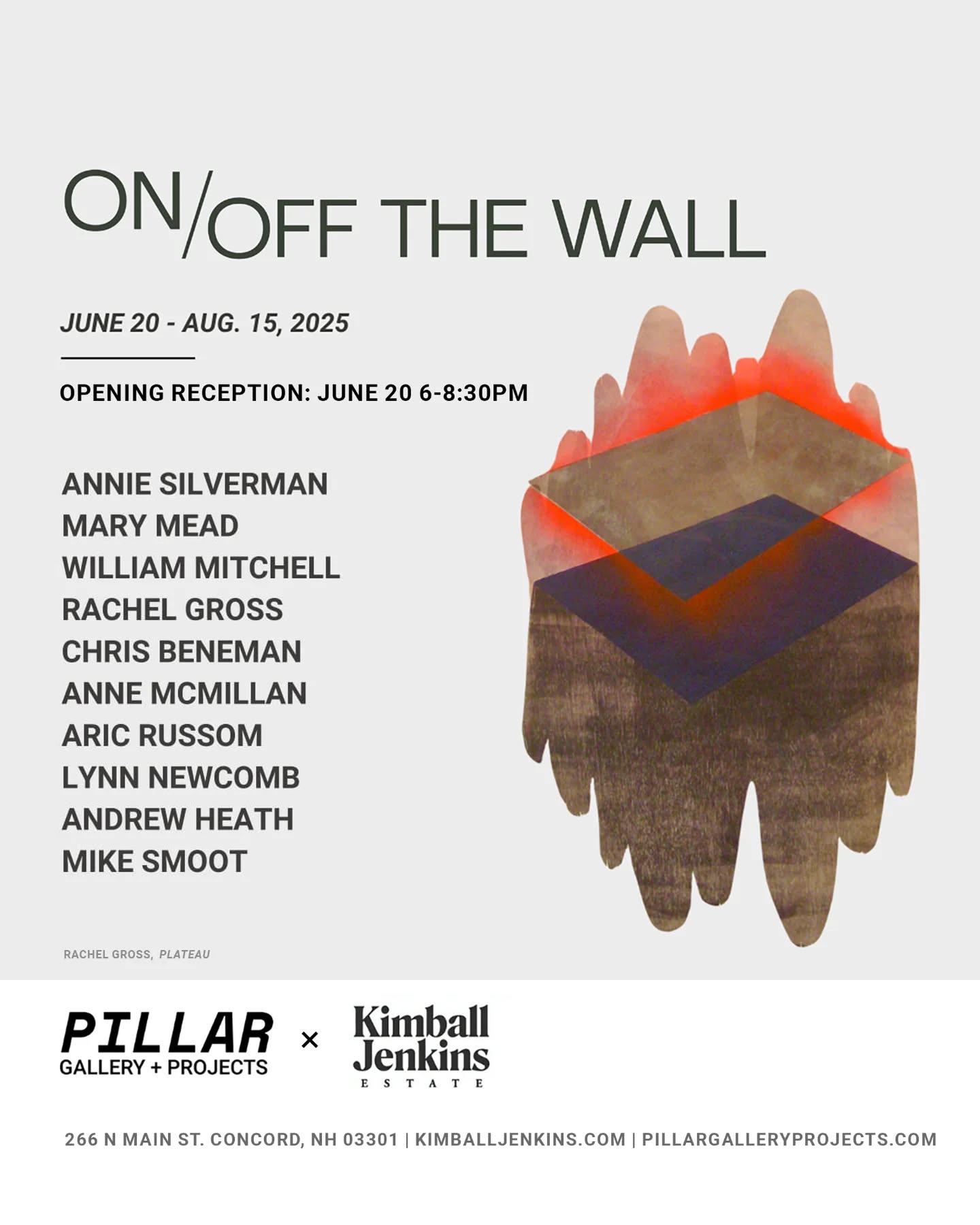 Support printmaking artists working in a variety of mediums and scale, traditional and non traditional including installation, three-dimensional, and larger scaled work. In support of the printmaking studio at Kimball Jenkins Estate @kimballjenkins
Keep an eye out for printmaking workshops on site at the Kimball Jenkins Studio, Artist Talks, and More
These 10 New England based artists include:
WILLIAM MITCHELL @wcmprints
RACHEL GROSS @rachelgross79
CHRIS BENEMAN @cbeneman
ANNE MCMILLIAN @annemcmillanart
ARIC RUSSOM @arussom_art
LYNN NEWCOMB
MARY MEAD @marymeadprints
ANDREW HEATH @andrewheathfinearts
MIKE SMOOT @doubledownpress
ANNIE SILVERMAN @abrazos.press
______
#contemporaryprintmaking #printartists #newenglandart #historiclandmark #contemporarygallery