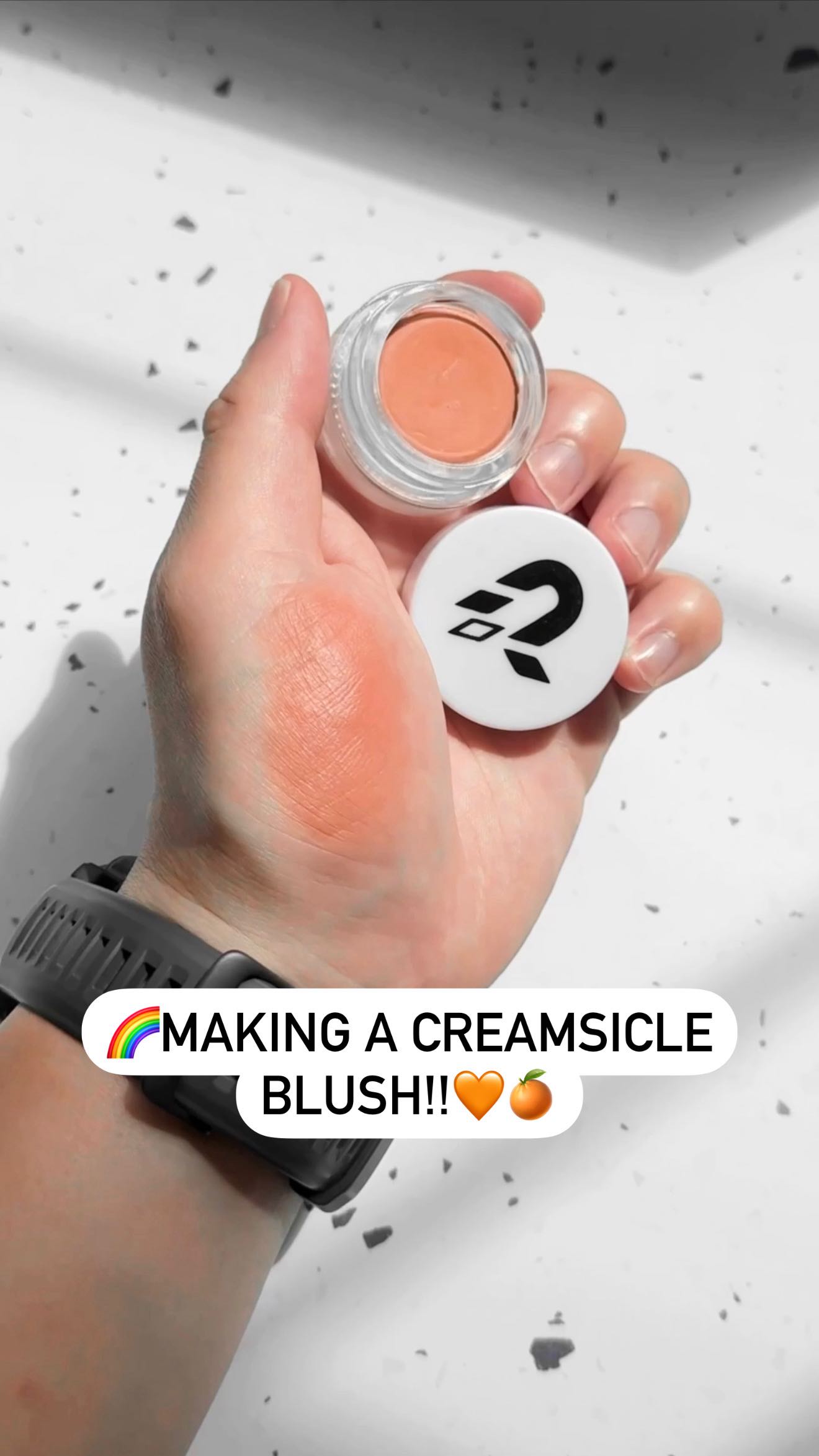 Working on vacation? Me coded as heck. When we went to Liberty in London and saw this cantaloupe/orange creamsicle shade Miffy, I said to Tom “imagine that as a blush” and before I knew it, he went and bought it 🤣
Not quite pastel, but it’s a very soft, “airy” and fresh tone. Ember is more bold, and Molten is light years richer and more vivid by comparison of similar shades we already have.
Came home and whipped this up during some spare time yesterday and I loved it. Put it on Tom and we were both immediately like “omg this is CUTE!”
Maybe I’ve spent too much time in my muted & pink era because my brain is just like screaming for melon and tropical tones lol. I have such a soft spot for these kinda tones. Totally underrepresented in my opinion!
Do I start a series of making blush shades inspired by random objects 🤣 what do I do next?!🌿🌿🌿
#creamblush #blush #summermakeup #freshmakeup #indiebeauty #indiemakeup #canadianmakeup