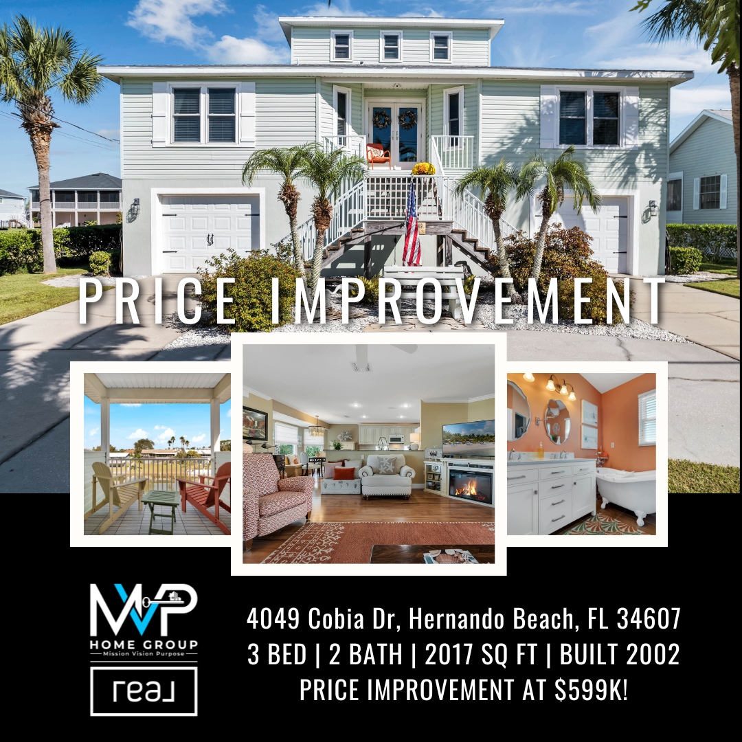 π¨ PRICE DROP ALERT! Your dream waterfront home just got more affordable! π‘π
β¨ Now offered at $599,000 (was $615K) β this is your chance to own a slice of paradise at a new price!
π 4049 Cobia Dr, Hernando Beach, FL 34607
3 BED | 2 BATH | 2,017 SQ FT | Built in 2002
ποΈ Nestled on a spring-fed saltwater canal with direct Gulf access, this 3-story coastal gem brings vacation living to your doorstep.
βοΈ Private dock
βοΈ Gourmet kitchen
βοΈ Primary suite with private balcony
βοΈ Hurricane-impact windows
βοΈ Office/media room + open concept living spaces
Whether you love fishing, boating, or sunset views from your own balcony β this is your forever getaway π₯οΈβοΈ
π₯ Price improvements like this donβt last long β schedule your private tour today and step into luxury coastal living.
π² For more beautiful homes and real estate tips, follow us and stay ahead of the market!
#hernandobeachhomes #floridarealestate #floridahomesforsale #waterfronthomesflorida #homebuyingtips #firsttimehomebuyerflorida #flrealestateagent #homesbythewater #gulfaccesshomes #floridacoastalliving #househuntingflorida #dreamhomeflorida #buyingahomeinflorida #movingtoflorida #sunshinehomebuying #MVPHomeGroup #RealBroker