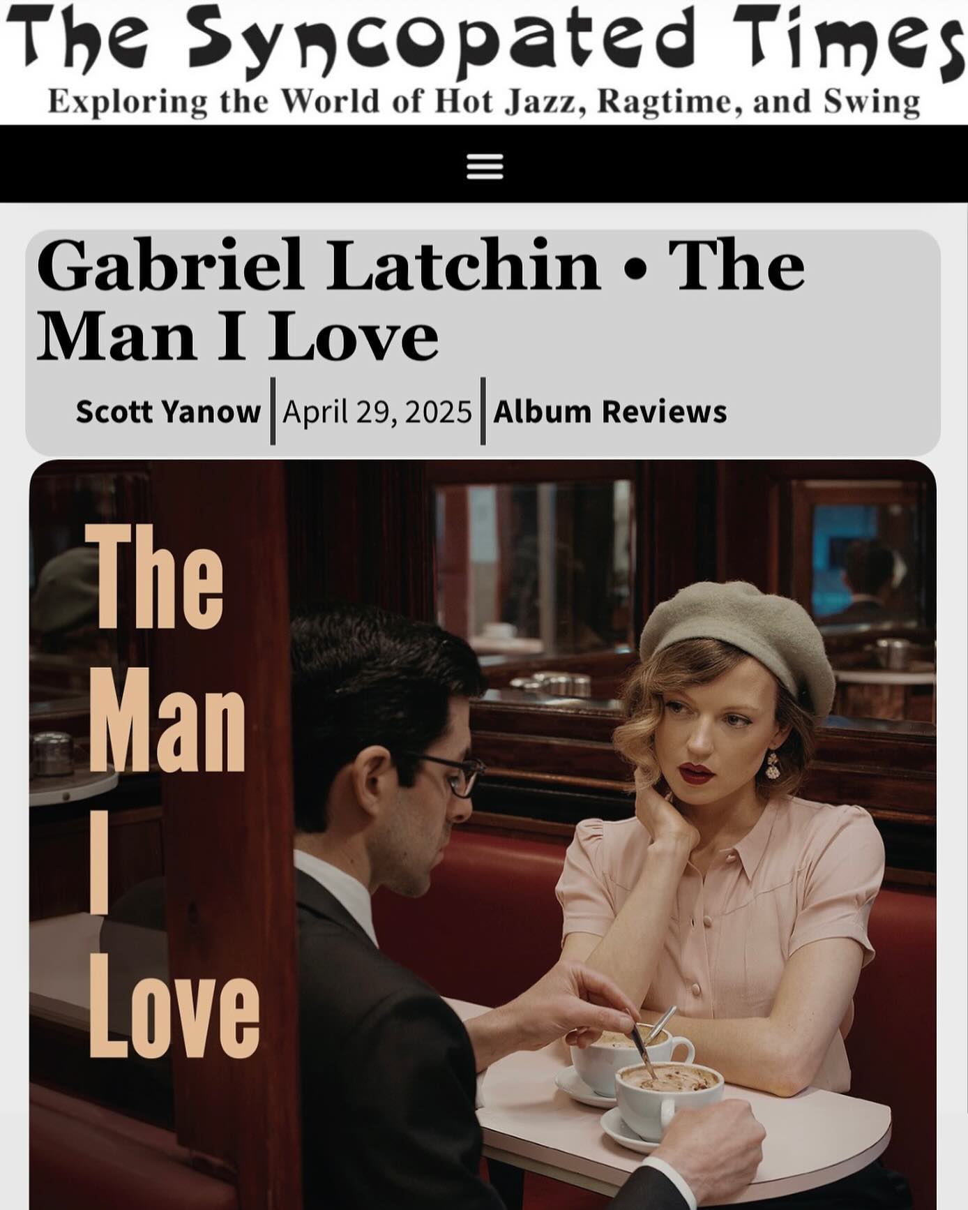 Thank you to Scott Yanow for this very kind review of my latest album “The Man I Love” - featured here in @syncopatedtimes https://syncopatedtimes.com/gabriel-latchin-the-man-i-love/
Available on all streaming platforms or to buy here: https://gabriellatchin.bandcamp.com/album/the-man-i-love