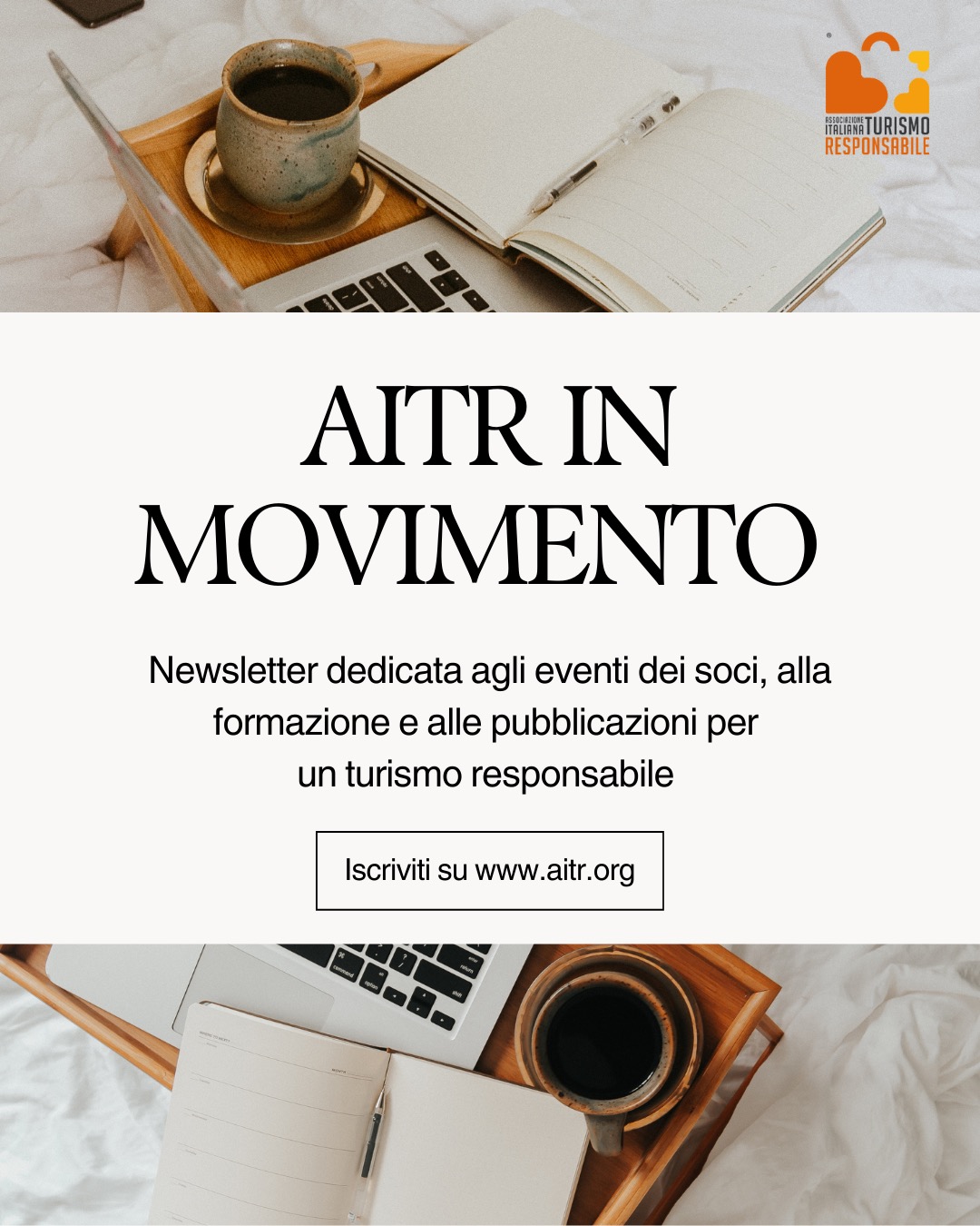 📣 È uscita la nuova newsletter di AITR!
✨ Tante novità da scoprire per viaggiare in modo più consapevole ✨
📌 Link in bio per scoprire cosa troverai
🎓 Gender Business Lab: il 23-24 maggio un corso online sull’imprenditorialità turistica femminile.
🚂 Un viaggio sulla Ferrovia delle Meraviglie con AMODO, da Torino a Ventimiglia.
🎶 Turismo responsabile con la conferenza HyPro4st.
🏘️ Torna la Giornata dei Borghi Autentici: 12 weekend in tutta Italia.
🚶♀️ “Piacevolmente Carso”: passeggiate tra natura e cultura.
📘 “Il Bene Ritrovato”: beni confiscati, legalità e viaggi consapevoli.
🌍 Vademecum del Turismo Responsabile: consigli utili per ogni viaggio.