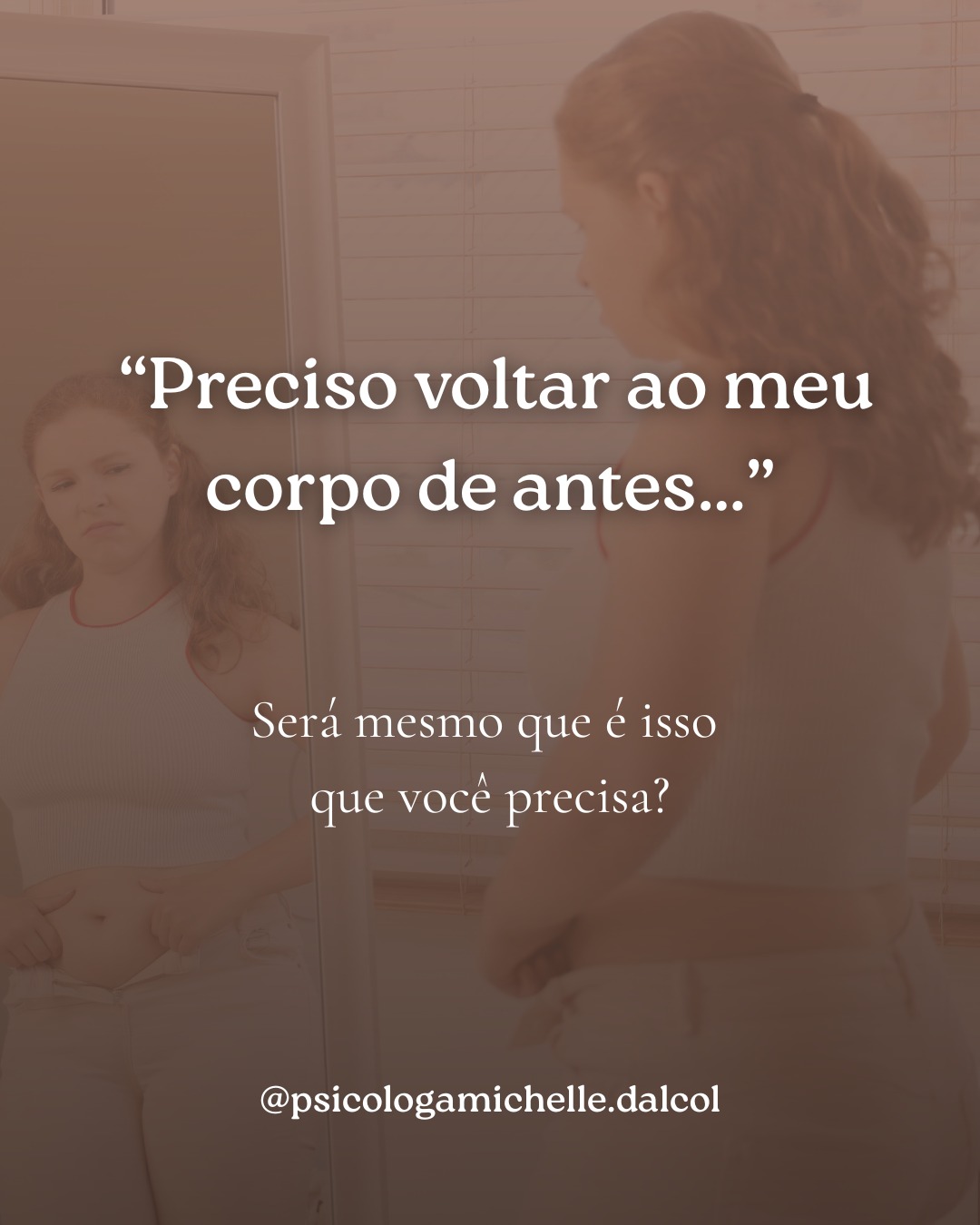 Você não precisa voltar a ser quem era.
Seu corpo mudou, sim — mas ele carrega histórias, superações, e talvez até uma nova vida.
A maternidade (ou qualquer grande mudança) transforma por dentro e por fora.
E tudo bem por isso!
A verdadeira pergunta é:
🌀 Quem você deseja se tornar agora?
Se acolha. Se escute. Se respeite.
⠀
💬 Me conta aqui nos comentários: o que você gostaria de dizer para a mulher que você era antes de tudo mudar?