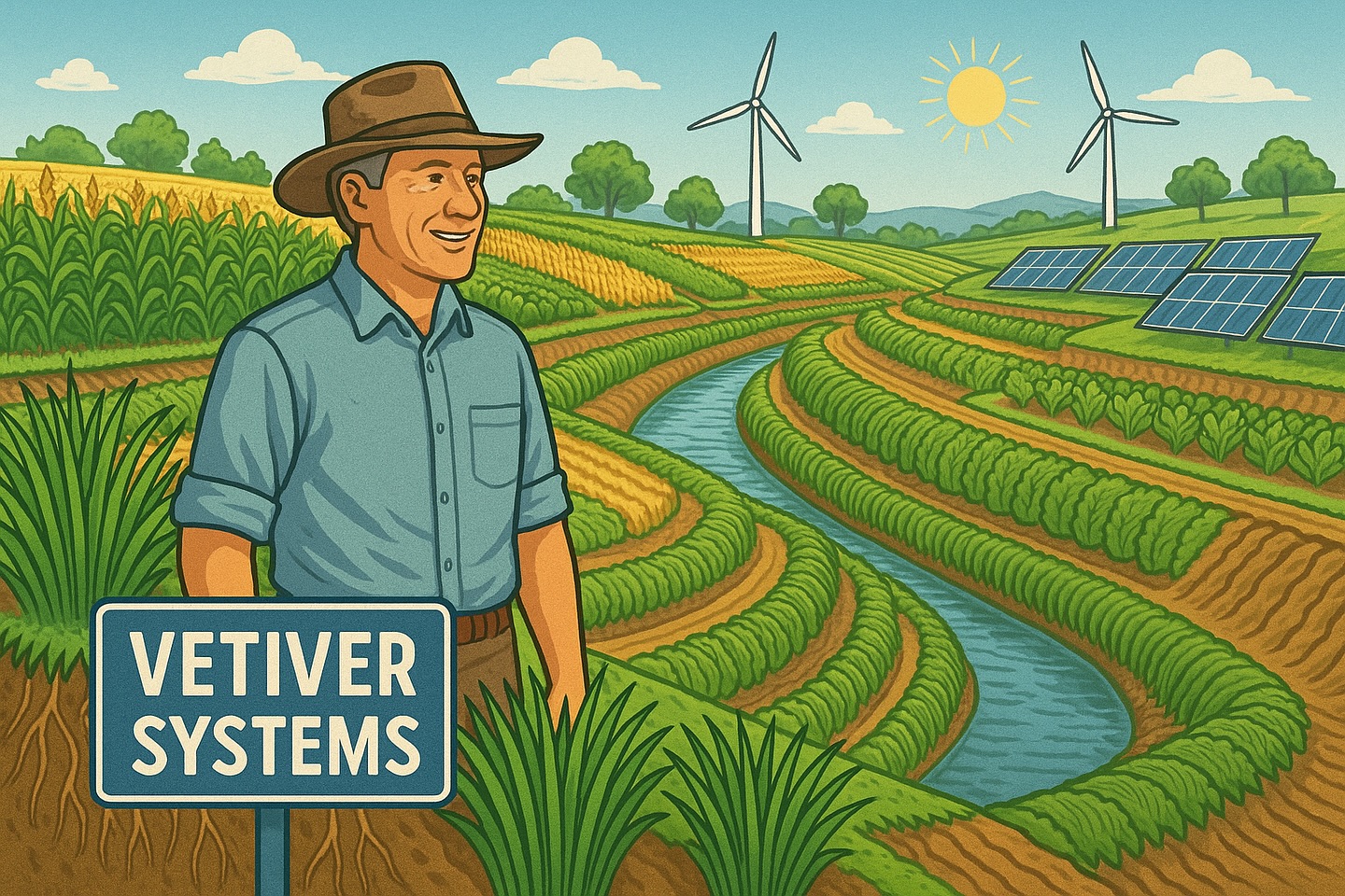 Vetiver Systems; a tool to build a resilient country, where harmony between environment and human development are hand in hand. #vetiver #vetiversystem