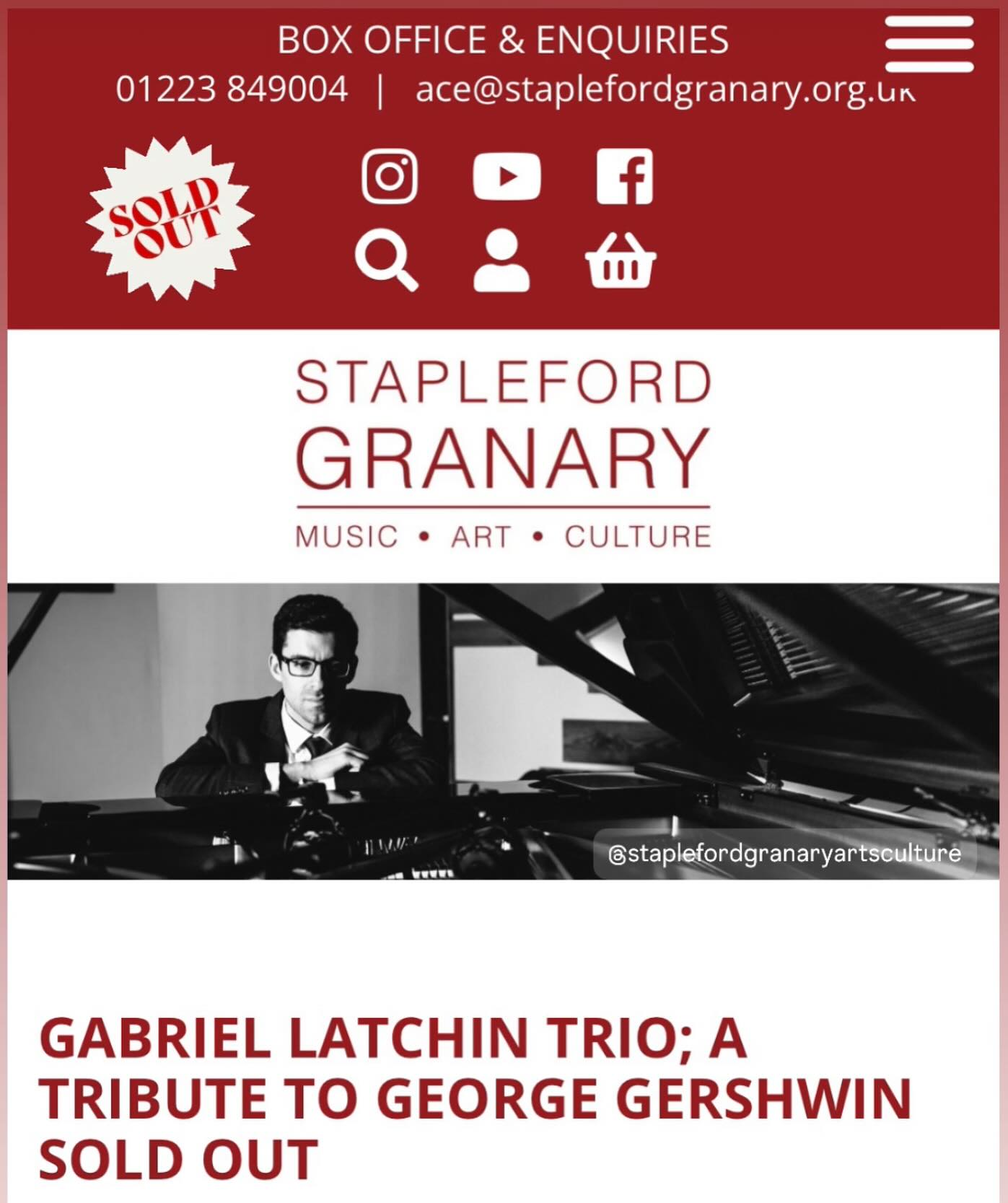 Looking forward to playing @staplefordgranaryartsculture on May 17th! I’ll be joined by the brilliant @joshmorrisondrums and Jeremy Brown!
Next stops this month are @stablesmk May 18th, @haddoarts May 23rd, @nairnartscentre May 24th and @peggysskylight May 31st!
Tickets available https://www.gabriellatchin.com/live