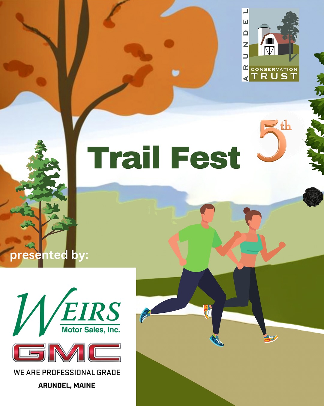 Thank you @weirsgmc for being the title sponsor for Trail Fest 2025! ❤️
Registration for Trail Fest is open now, we can’t wait to see you there!
📆When: Saturday September 20th
🏃♂️What: 5K, 10k, half marathon and kids flow trail bike race
📍Where: Runners will start at the Arundel Municipal building, and will run on the ACT multi purpose trail and Eastern Trails
❤️Get involved!
In addition to runners, we are looking for trail guides, finish line medal greeters, parking support, set up and breakdown help, and registration help.
Head to the link in our bio for more info, and to sign up! 🌲
#mainetrailrunning #maine5k #mainehalfmarathon #arundelmaime