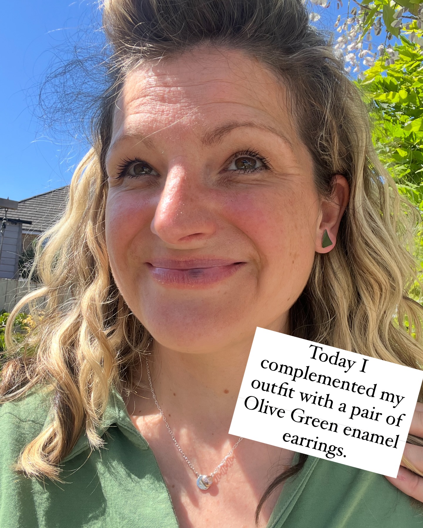 The Sterling Silver and enamel (olive green) handcrafted earrings, handcrafted by Sterling and Gold.
Coming soon…..