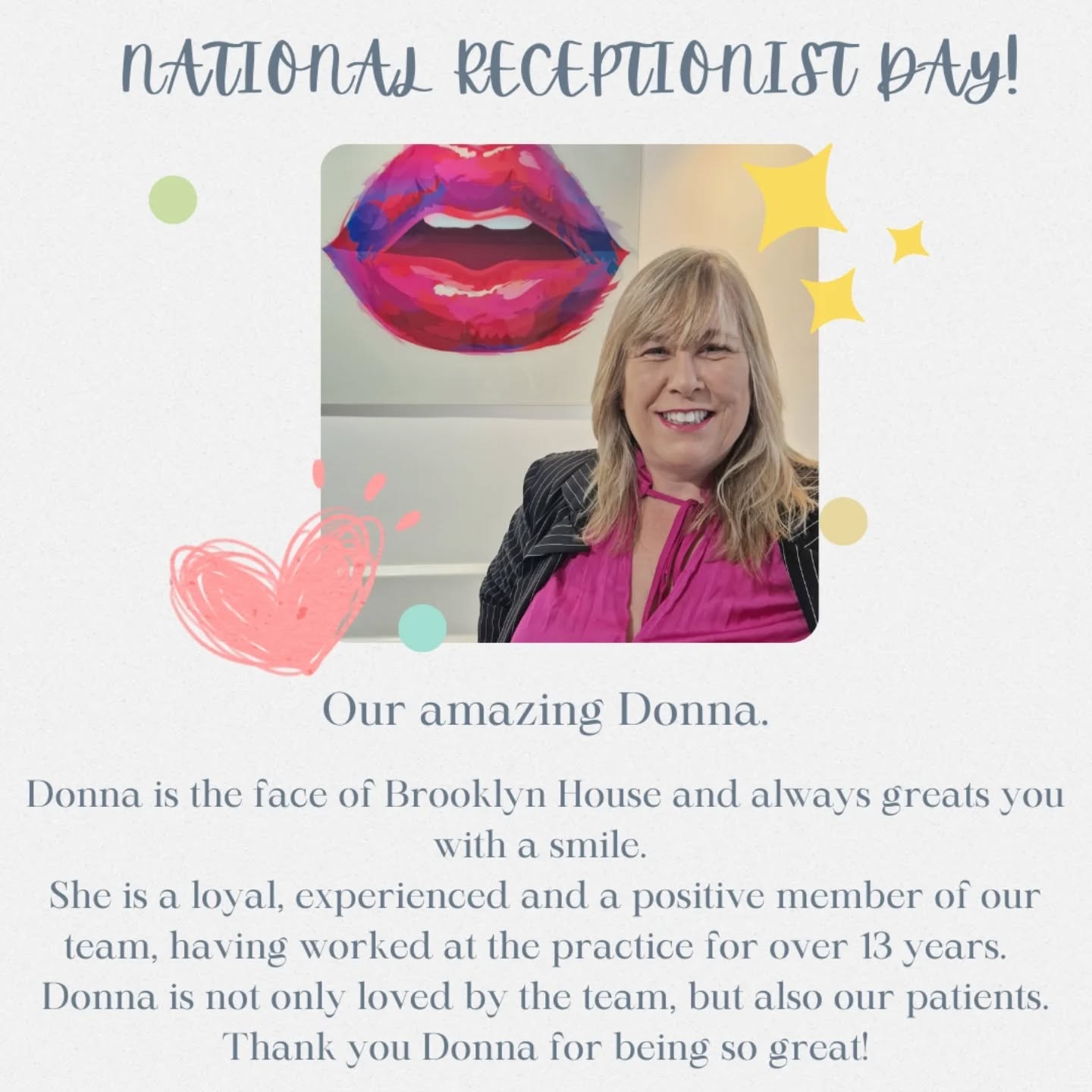 National receptionist day 💫
Our amazing Donna 🤍
