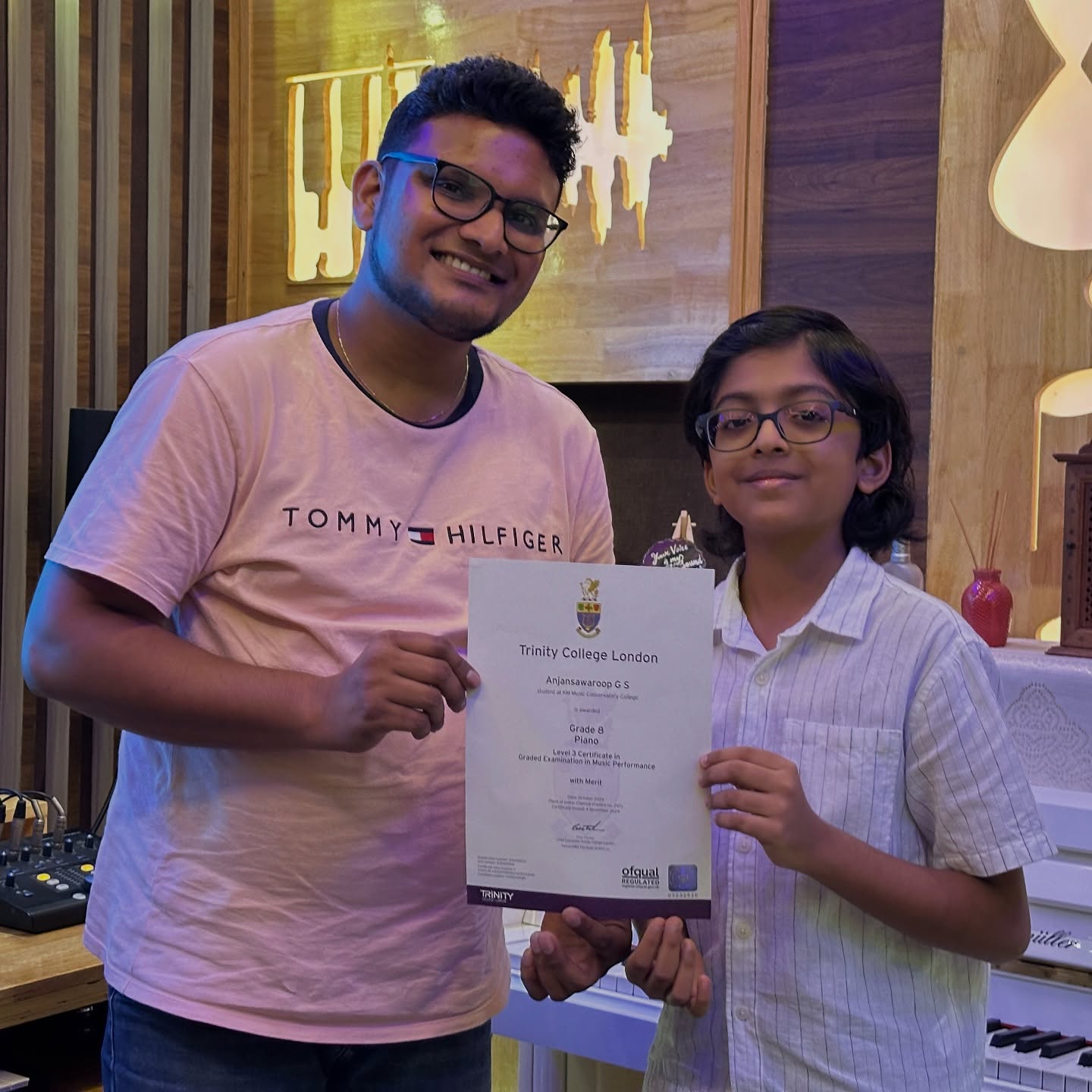 Congrats to my dear student Anjan whos a musical prodigy where he recently completed his Grade 8 Piano from our KM Music Conservatory college with Merit ! Wishing him the best for his future !