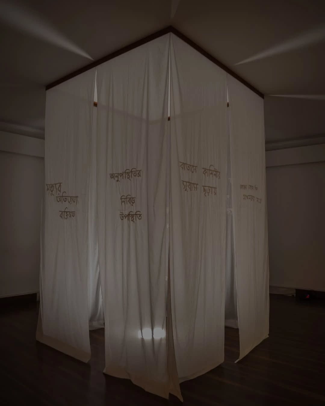 Congratulations to our DAS 2020 assistant curator of the exhibition ‘Collective Body’, Kehkasha Sabah, on her new multi-sensory, two-fold exhibition 'Where The Spirit Meets the Bone'.
The first chapter explored sensory ecologies shaped by social, emotional, and cultural fractures, intertwined with healing and deep listening. It emphasized care as an active process and reconsidered our relationship with both living and non-living beings through tactile engagement.
The second chapter, currently in view, delves into the speculative potential of the moving image in Bangladesh. Led by artist-educators Zihan Karim and Shohrab Jahan, this chapter fosters non-institutional mentorship and open-ended collaborations rooted in local and global dialogues.
Featured artists:
Afrah Shafiq, Ceal Floyer, Hetain Patel, Hong Kai Wang, Naeem Mohaiemen, Reetu Sattar,
Sharad Das, Sounak Das, Shohrab Jahan, Susan Philipsz, Yasmin Jahan Nupur, and Zihan Karim.
Tomorrow is the last day to catch this exhibition—don’t miss it! The exhibition is open from 11 AM to 8 PM at Satori Academy of Arts, House #100, Road #25, Block A, Banani, Dhaka, Bangladesh. Be sure to visit if you're in Dhaka!
This project is part of the ‘Art Exchange: Moving Image’ programme, supported by the British Council and organised by LUX and Art South Asia Project.
Photographs from the 'Where The Spirit Meets the Bone’ exhibition.
@dhakaartsummit
@samdaniartfoundation
@nadiasamdani
@rajeebsamdani
@dhakadiana
@rux_q
@kehkasha_sabah
@loveandotheroutdoorgames
@patelhetain
@naeem_mohaiemen
@reetusattar
@sharaddas17
@yasminjahannupur
@zihan.karim
@shohrabjahan
@swilin_haque
@sazzad1985
@iftekharnoor
#dhakaartsummit #samdaniartfoundation #dhaka #sylhet #art #artwork #DAS #exhibitions #contemporaryart #srihatta #artistresidency #sculpture #SAF #KehkashaSabah