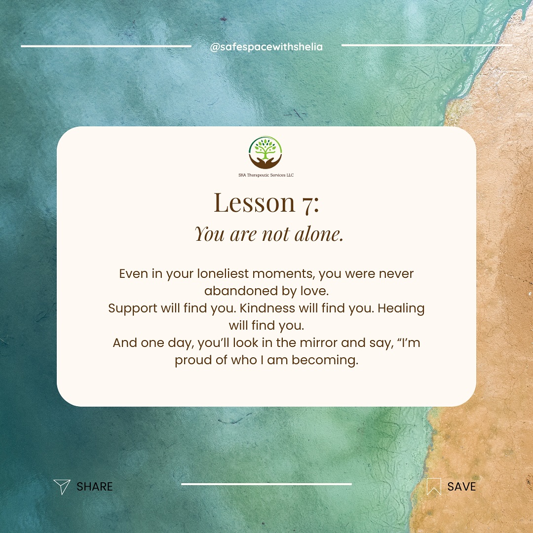You were never truly alone—love, support, and healing will always find you. One day, you’ll look back and see how far you’ve come. 🌿#YouAreNotAlone #HealingJourney #SelfCompassion #safespacewithsheila