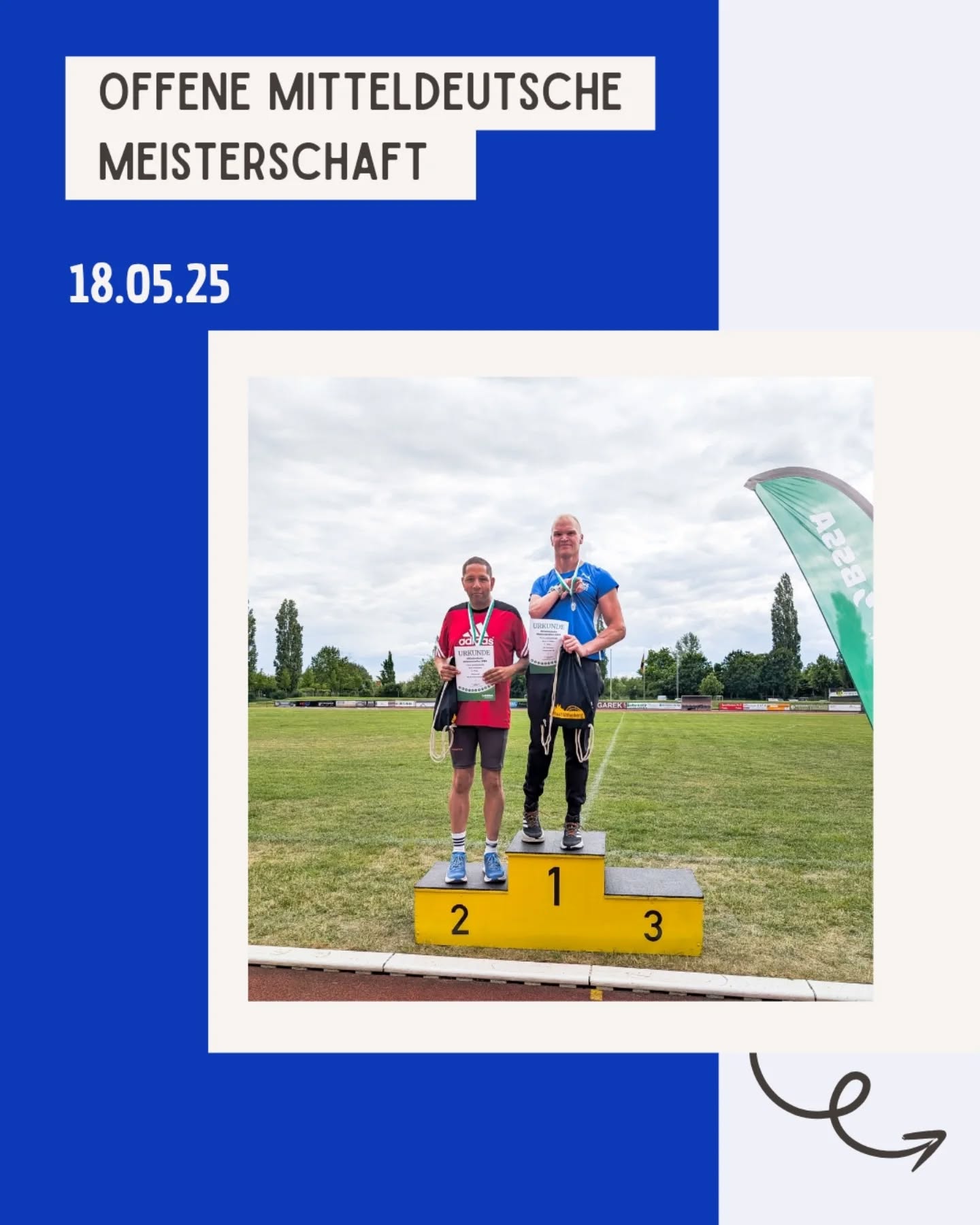 Starker Auftritt bei den offenen Mitteldeutschen Meisterschaften!
Am Wochenende ging es für unseren Athleten @ulf_phlmn nach Wittenberg zu den offenen Mitteldeutschen Meisterschaften. Bei teils stürmischen Bedingungen zeigte Ulf eine beeindruckende Leistung:
Er lief bei den Aktiven ein starkes Rennen und konnte sich mit einer Zeit von 21:37 Minuten nicht nur den 1. Platz sichern, sondern stellte damit auch eine neue persönliche Bestzeit auf!
Wir sind stolz auf diese tolle Leistung und sagen:
Herzlichen Glückwunsch, Ulf – bleib dran und mach weiter so! Wir möchten an dieser Stelle auch nochmal ein großes Dankeschön an den @tsg_wittenberg und @bssa_aktiv_mit_handicap ausrichten, der diesen Wettkampf so professionell durchgeführt hat!
#Leichtathletik #OTBS #MitteldeutscheMeisterschaften #Wittenberg #Bestzeit #Platz1 #StarkeLeistung #Laufmotivation
@noz_de @sport_lich_unterwegs @otb_osnabrueck @stadtosnabrueck @stadtsportbund_osnabruck @activesportshoposnabrueck @katharina.poetter dabehrens @nlv_online @dlv_online @benmoellers