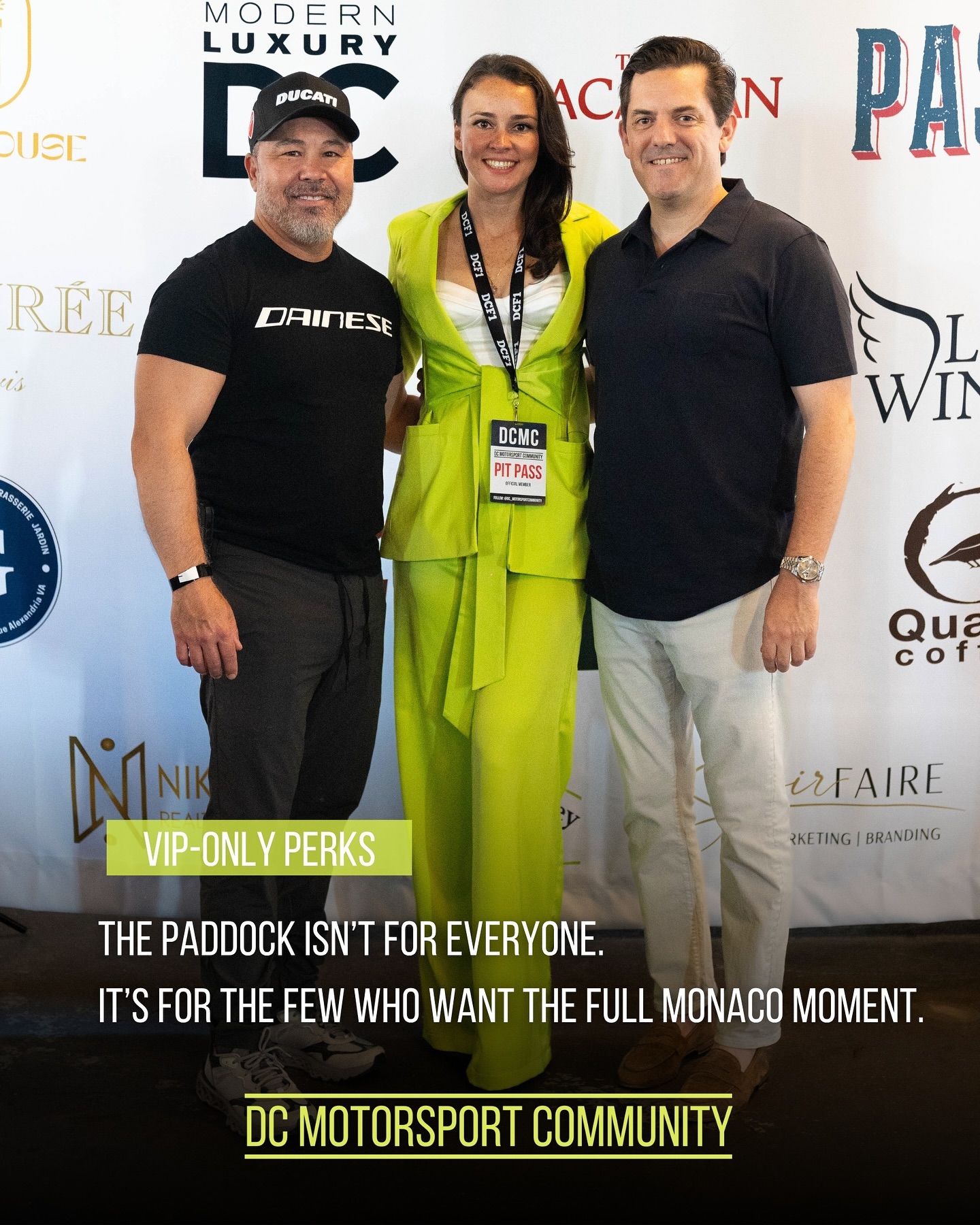 Remember how fabulous and packed last year’s VIP was? We’re upping our game!
Step into a private lounge inspired by Monaco’s iconic glamour, complete with passed appetizers by Cordelia FishBar and exclusive tastings from The Macallan, Volcan, and Belvedere.
Your VIP ticket also includes a curated Wine on Wheels tasting flight featuring four Riviera wines - Sparkling, White, Rosé, and Red.
It’s not just about luxury... we give back! Every ticket supports Wine on Wheels, empowering people with disabilities through the hospitality community.
The Paddock VIP Experience | $200
Limited availability. Tickets at dcmotorsportcommunity.com (http://dcmotorsportcommunity.com/)
#MeetMeInMonaco #DCF1 #UnionMarketDistrict