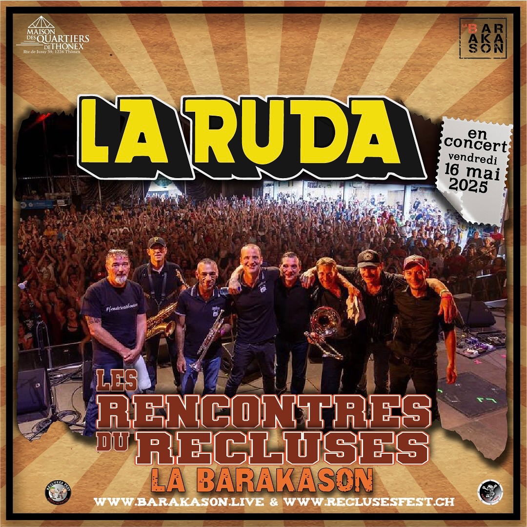 @larudaofficiel
C’est demain @labarakasonthonex
Hurry pour les dernières prélocations
👉 https://www.barakason.live/
Groupe français de ska-rock formé en 1993, La Ruda est reconnue pour son énergie débordante et ses textes engagés. Leur fusion de ska, rock et chanson française a conquis un large public au fil des années un concert à ne pas louper sous aucun prétexte 🎉💣💣💣💥💥
#ska #rock #naskaprod #reclusesfest #labarakason #geneve🇨🇭 #switzerland #concert