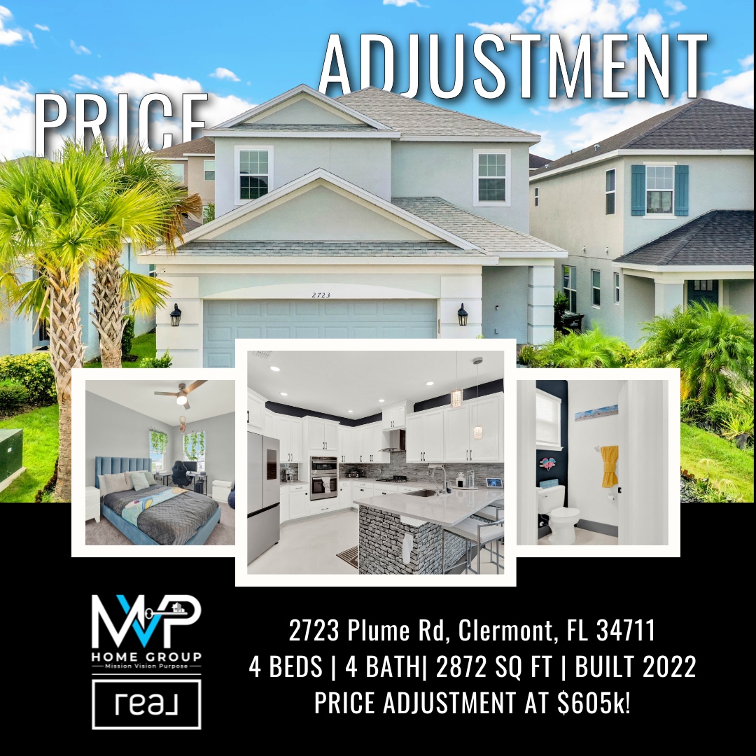 π₯ Yes, you read that rightβPRICE INCREASE! Hereβs why this Clermont gem is still a deal! π‘β¨
When a home is this stunning, demand speaks volumes! Weβve adjusted the price from $600K to $605K because the value is undeniableβand trust us, it's worth every dollar.
π 2723 Plume Rd, Clermont, FL 34711
π 4 Bedrooms
π 4 Bathrooms
π 2,872 Sq Ft
π Built in 2022
Hereβs what makes this home a standout:
β
Gourmet kitchen w/ glass tile backsplash & farmhouse sink
β
First-floor primary suite w/ spa-inspired bathroom
β
Treated concrete floors & custom designer touches
β
Spacious loft perfect for game nights or a home theater
β
Covered patio & lush landscapingβyour backyard oasis
π« Impeccably maintained, move-in ready, and thoughtfully designed, this beauty offers comfort, class, and curb appeal in one of Clermontβs most sought-after communities.
π² DM us to schedule a private tour and follow us for more hot listings and smart real estate tips across Florida!
#clermonthomes #floridarealestate #homebuyersflorida #realestateflorida #centralfloridarealestate #moveinflorida #floridahomesforsale #homesweethomefl #flrealestatelife #buyahomefl #househuntingflorida #homesforsaleclermont #modernhomesflorida #floridaluxuryhomes #realestateupdatesfl #MVPHomeGroup #RealBroker