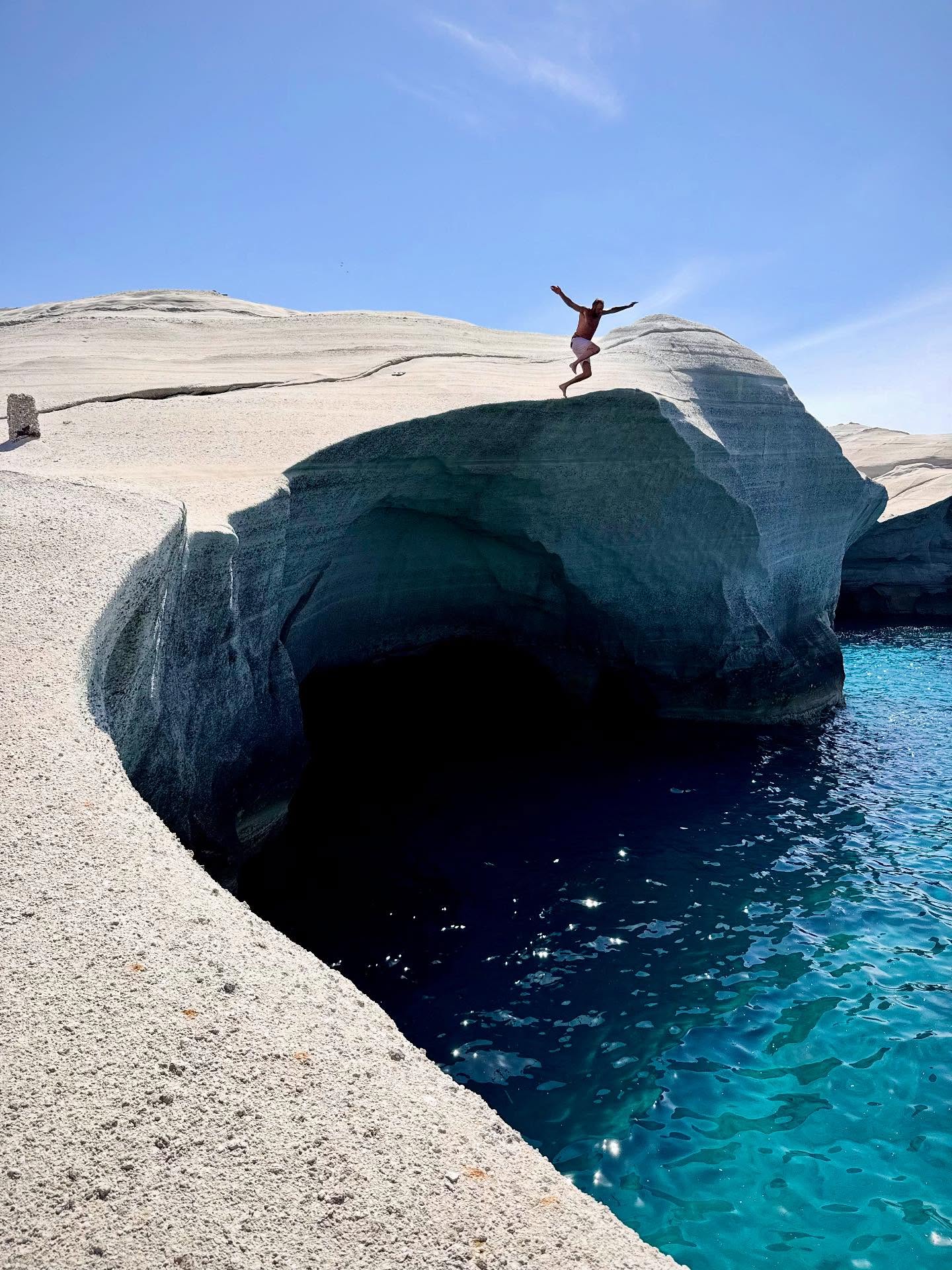 The “yang” to my yin 🩵 @mrhardy
.
.
.
.
.
.
.
.
#sarakinikobeach #greece #milos #greekisland #travel #travelphotography #mylove