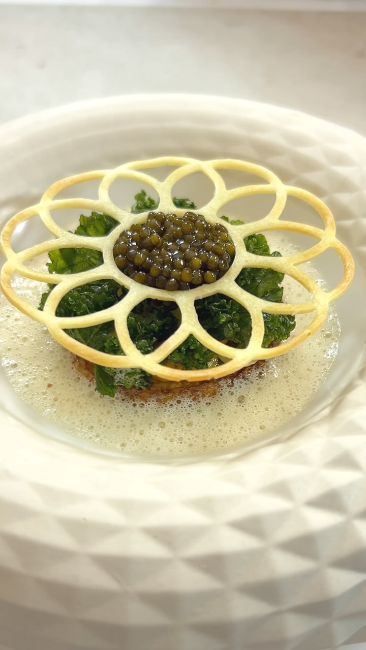Confit celeriac, brown butter - hazelnut sauce, hazelnut emulsion, roasted halzelnuts, deep fried kale, caviar and potatoe tuille✨
@gronda
All recipes on my gronda profile (link in bio) or sandrascheidl.gronda.com