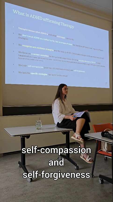 As promised, I'm dropping a first clip from the recent event "ADHD and therapy by a neurodivergent psychologist" at ETHZ. It's a little fragment about ADHD affirming therapy that doesn't view ADHD as a problem to eliminate, but rather a type of mind that comes with its strengths and its challenges.
#neurodivergentpsychologist🇨🇭 #MyTalkAtETHZ2025 #ADHDaffirmingTherapy