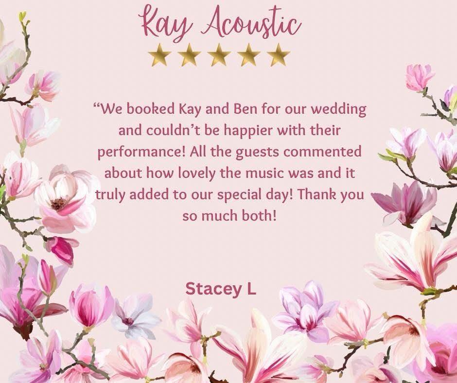 ✨Testimonial Time✨
This weeks review was from Stacey after I performed at her wedding reception 🤩
To explore our wedding packages visit our website below 👇💕
https://www.cosmosacoustic.co.uk/packages