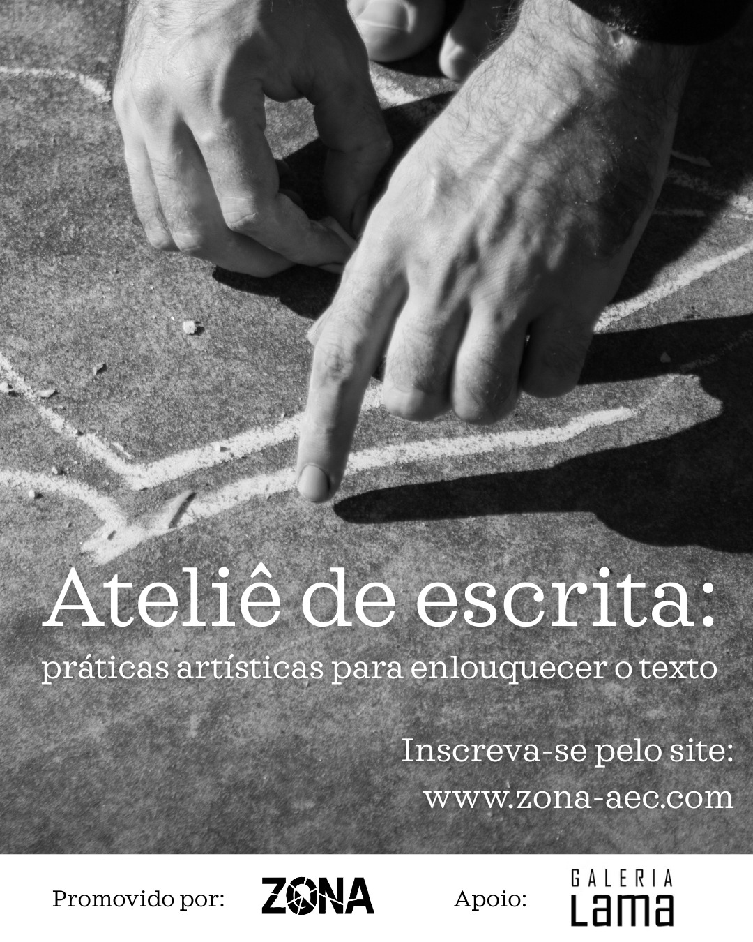 Desejamos escrever perto de outros corpos na @galeria.lama Para mais informações, acesse o site: www.zona-aec.com .