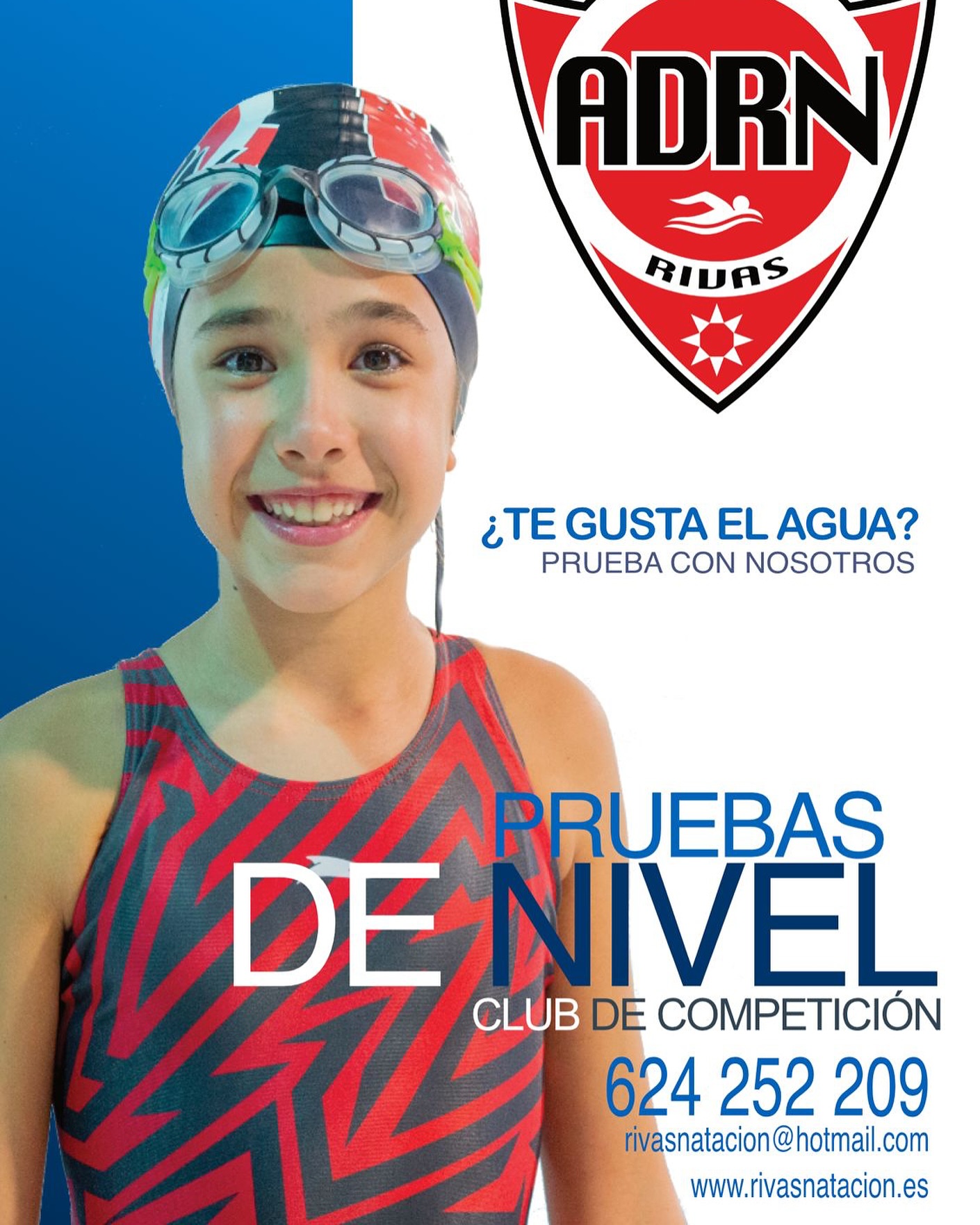 💦 ¿Te gusta el agua? ¡Prueba con nosotros!
En AD Rivas Natación comenzamos nuestras pruebas de nivel este junio, y tú puedes formar parte del club con más de 30 años de experiencia en Rivas.
📅 Del 2 al 25 de junio
🕔 Lunes y miércoles de 17:45 a 18:30 h
📍Piscina Parque del Sureste
👉 Dirigido a niños nacidos en 2017- 2016-2015-2014-2013-2012
Si tu peque ama el agua, ¡este es el momento perfecto para empezar!
📧 Apúntate ya: rivasnatacion@hotmail.com
📱 O llámanos al 624 252 209
¡Ven a probar con nosotros y forma parte de la familia Ad Rivas Natación! 🌊❤️🖤
#ADRivasNatación #PruebasDeNivel #RivasVaciamadrid #NataciónInfantil #escueladenatación