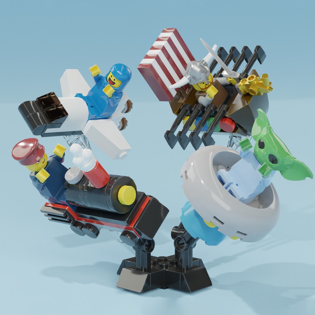 There was a challenge to find a fun way to display minifigures. I wanted to create a dynamic display that would not take too much attention away from the minifigures themselves. I believe that by letting people place a minifigure on the vehicle they think matches it best, it adds to the character’s story rather than detracts from it.