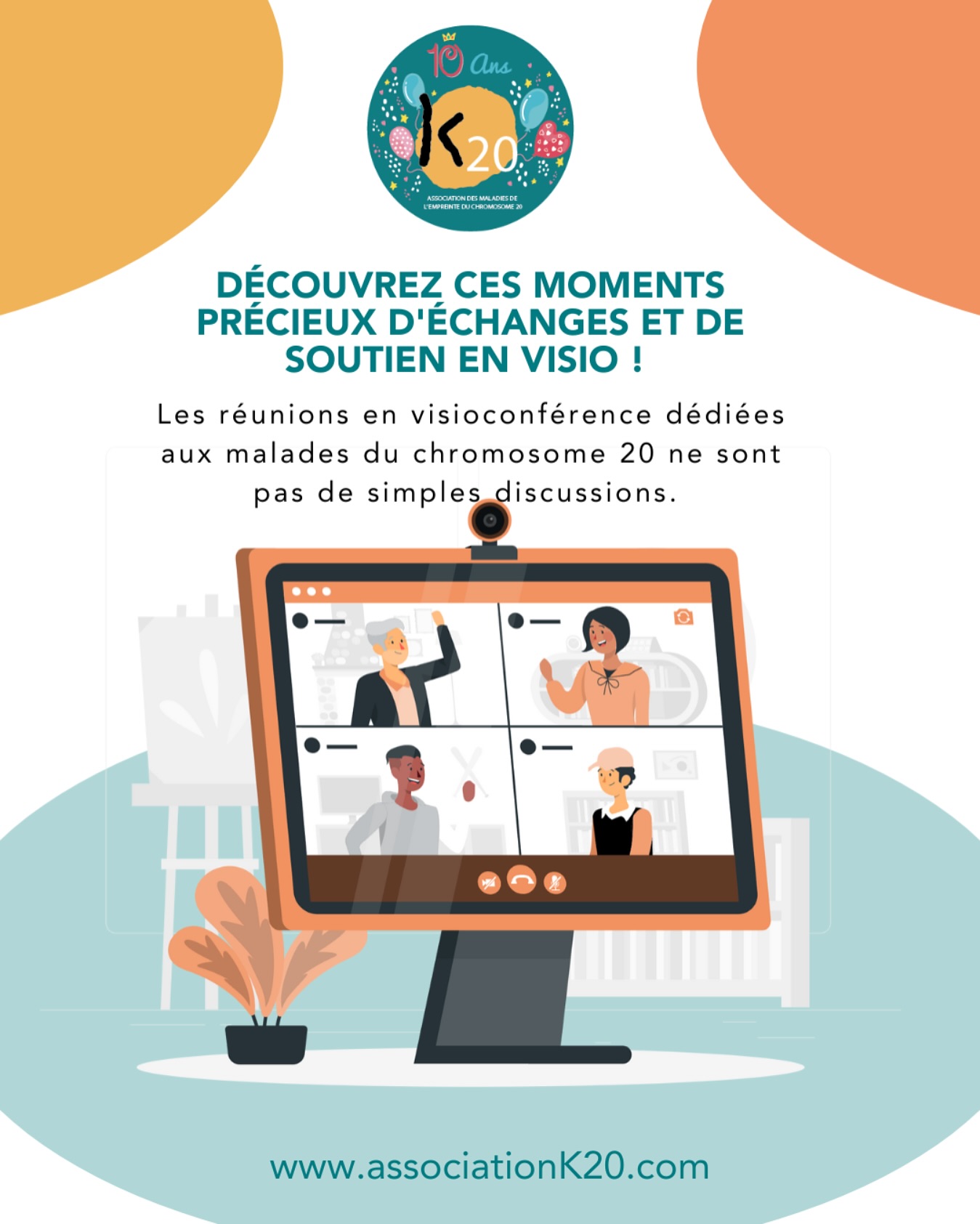 🎯 « Vous vous sentez isolé face à une maladie du chromosome 20 ?
Découvrez ces moments précieux d’échanges et de soutien en visio ! »
Les réunions en visioconférence dédiées aux maladies du chromosome 20 ne sont pas de simples discussions. Ce sont de véritables espaces où patients, familles et aidants peuvent partager leurs expériences, trouver une écoute bienveillante et s’entraider dans un cadre sécurisé. Ces rencontres, réservées au adhérents, permettent de briser l’isolement, d’échanger des conseils pratiques et d’offrir un soutien moral essentiel.
👉 Rejoignez-nous pour ces instants uniques de solidarité et d’espoir.
www.associationK20.com
#Santé #Sensibilisation #AssociationK20 #MaladiesRares #SoutienAuxPatients #InformerPourAgir #Chromosome20
