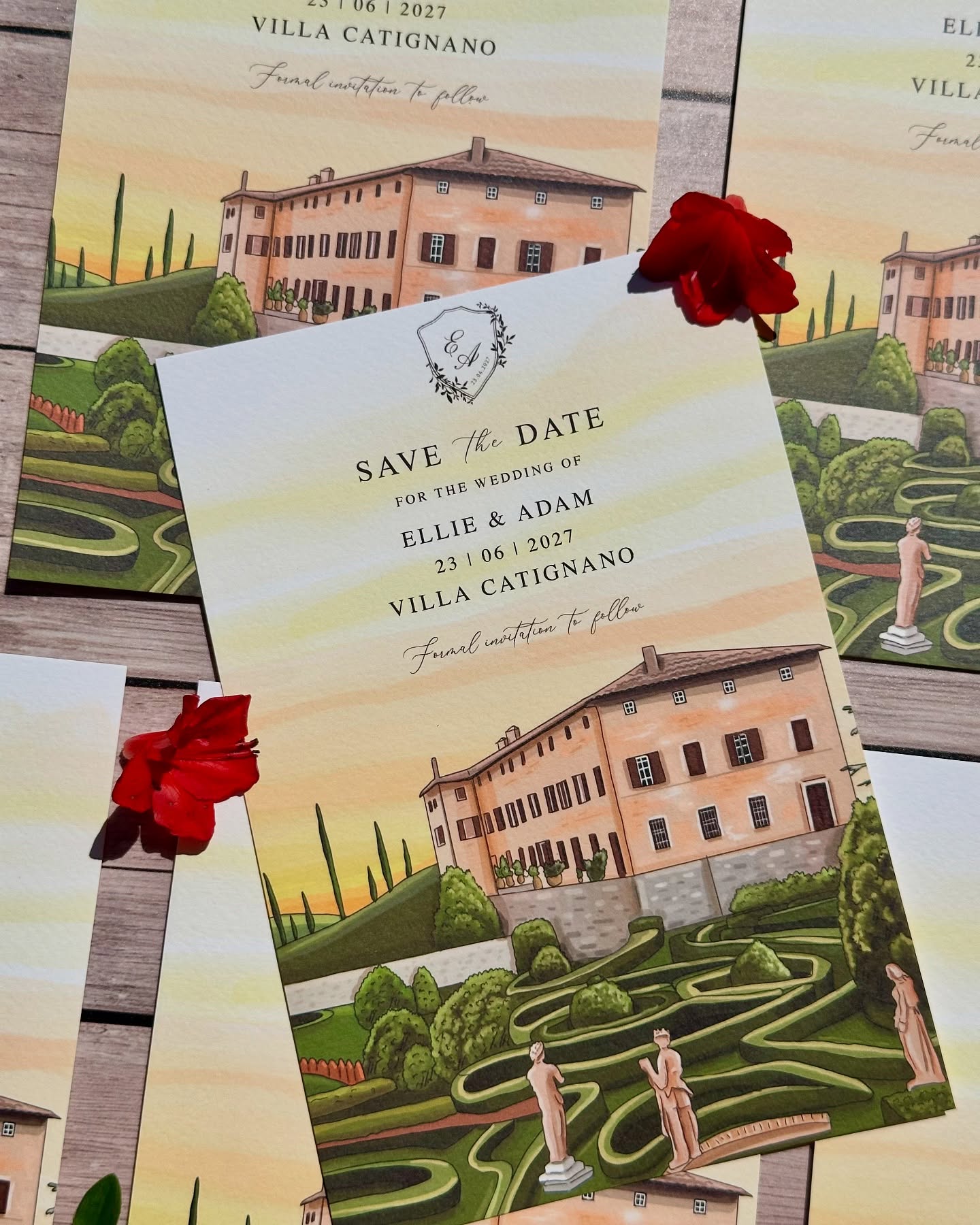 The most dreamy Italian save the dates ✨🇮🇹
•
•
•
#savethedate #savethedateinvitation #illustratedvenue #illustration #illustratedweddingstationery #weddingstationery