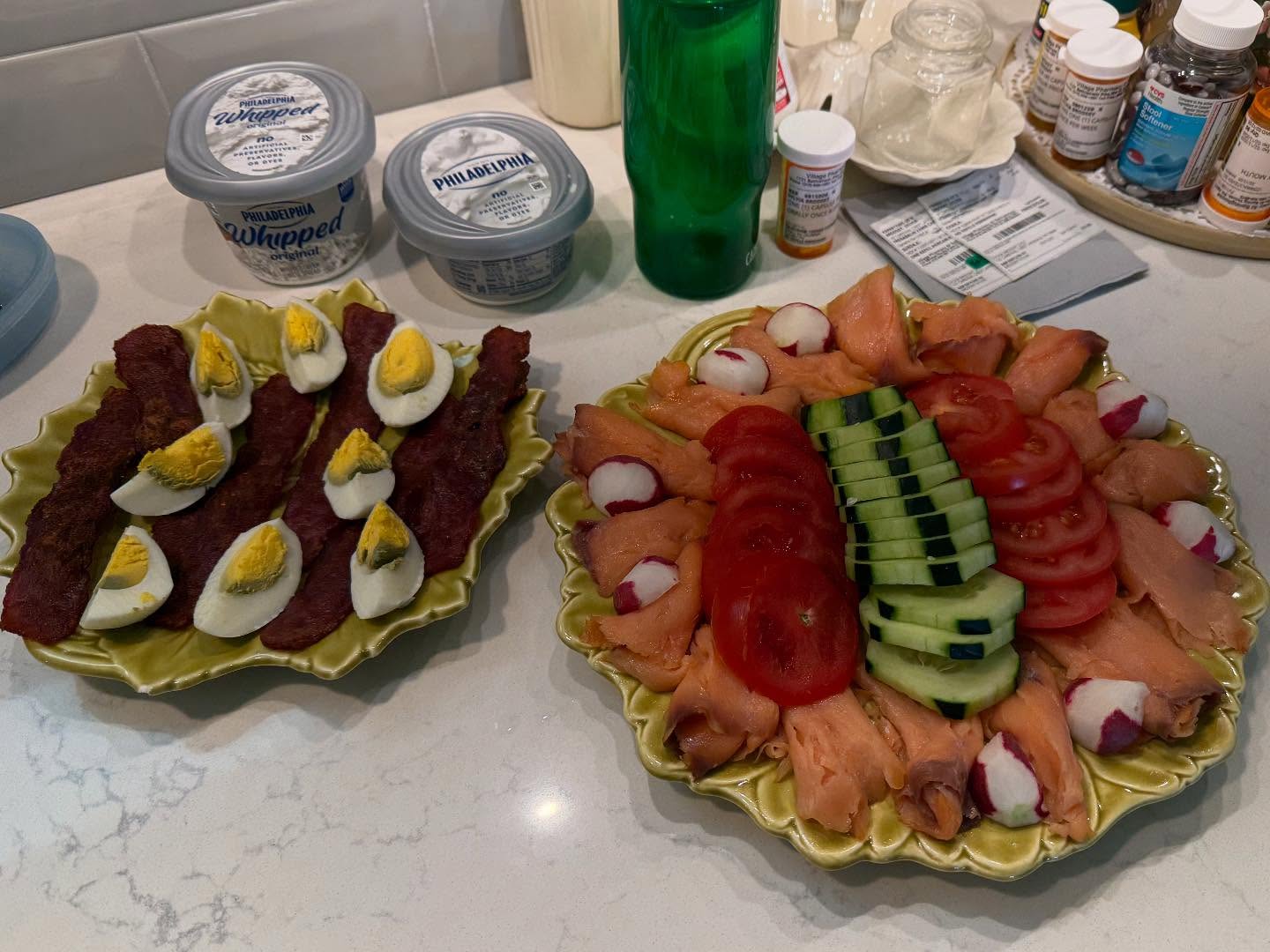 Still preppin Breakfast at 101…Thanks mom for awesome lox n bagel & fried matzah brunch❗️Happy bday❤️ #brunch #loxandbagels #101birthday #mom