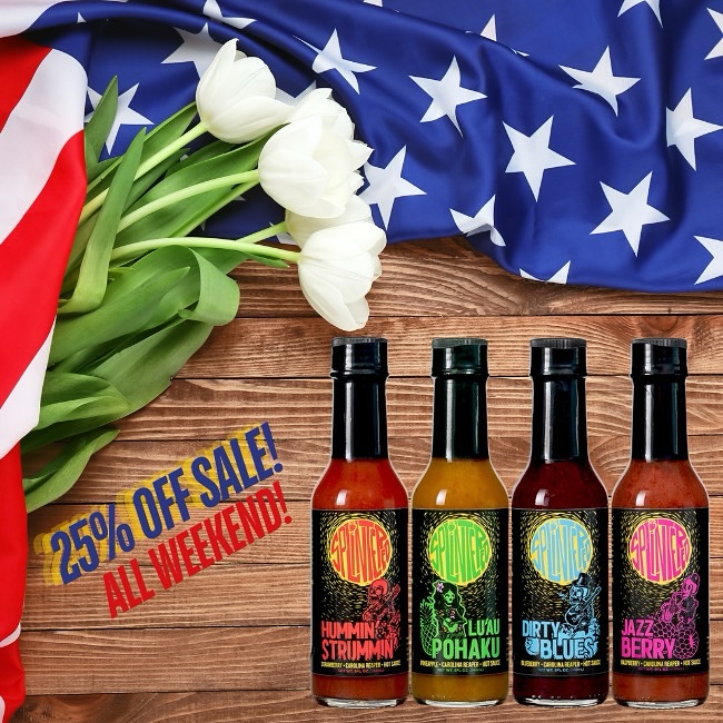 All weekend long! 25% off everything only at www.splinteredsauce.com!
Orders over $50 ship free!