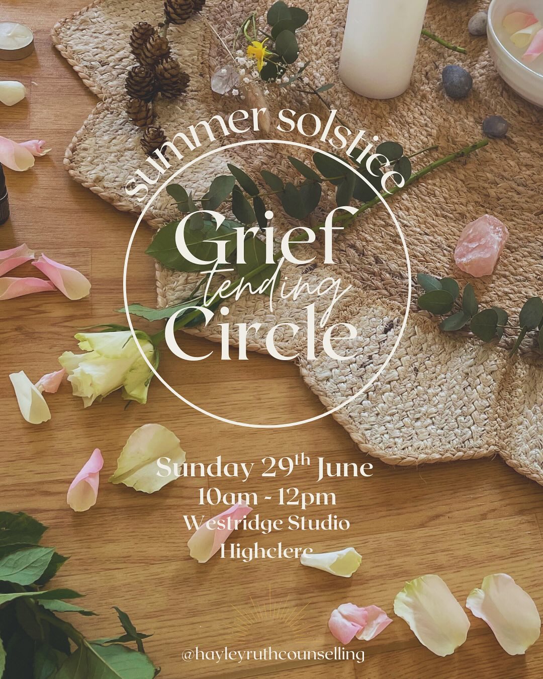 Summer Solstice Grief Tending Circle 🌞🕯️
A gentle invitation to join my next in-person Grief Tending Circle, which will be held on Sunday 29th June 10-12pm, at @westridge_studio
A space for your grief to be held, witnessed and nurtured with non-judgement, tenderness and compassion.
We’ll gather shortly after the Summer Solstice, allowing the themes of this seasonal threshold to gently guide our time together.
Through grounding practices, shared ritual and the simple act of being together in our grief, we’ll tend to what we are carrying.
All forms of grief are welcome at this event. We often associate grief with the loss of a loved one, but grief can show up in our lives in many ways through other losses, changes or life events.
I’m looking forward to stepping into this space once again after such a beautiful first circle, I hope you’ll join me if you feel the call - you and your grief are so welcome here! 🫶🏼
If you have any questions about the circle or would like to understand more about grief tending, please do reach out.
Concessionary spaces are available if needed, please get in touch if this would be supportive to you.
Link to book is in my bio 🤍🌷
#grieftending #grieftendingcircle #grieftendingrituals #grieftendingincommunity #griefsupport #griefjourney #griefcommunity