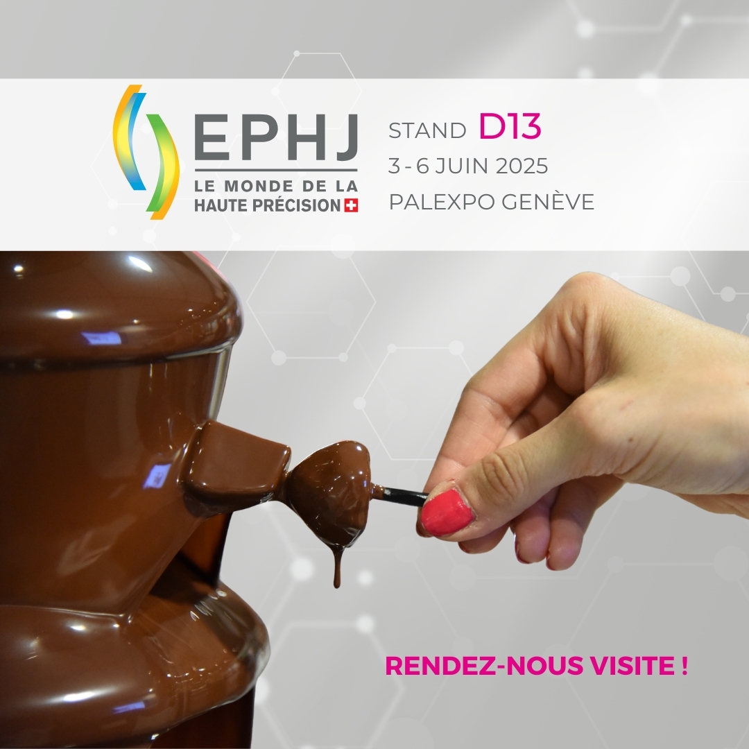 📍 Treffen Sie uns auf der EPHJ 2025, vom 3.–6. Juni in Genf, Stand D13.
Entdecken Sie unsere massgeschneiderten Lösungen und sprechen Sie mit unserem Team über Ihre Projekte und Ideen.
Als besonderes Highlight: Früchtespiessli vom Schokoladenbrunnen – ein delikater Genussmoment! 🍫
Wir freuen uns auf Ihren Besuch!
***
📍 Retrouvez-nous au salon EPHJ 2025, du 3 au 6 juin à Genève, stand D13.
Découvrez nos solutions sur mesure et échangez avec notre équipe sur vos idées et projets.
Temps fort gourmand : Des brochettes de fruits de notre fontaine à chocolat – un moment de plaisir délicat ! 🍫
Nous nous réjouissons de votre visite !
#fellerpivotagessa #ephj2025 #horlogerie #swissmade #palexpo #highprecision
