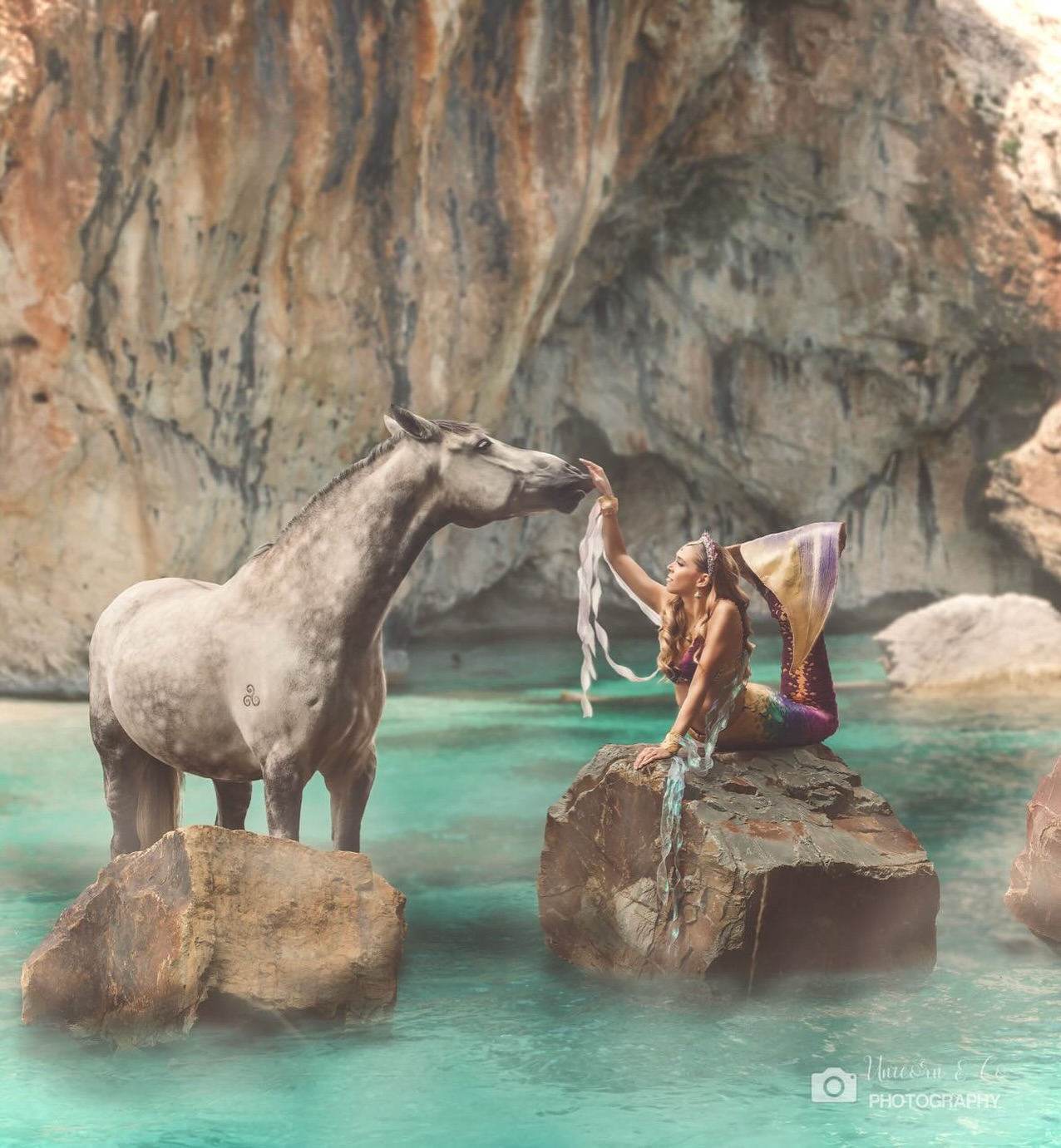 They say when land meets sea, something ancient awakens…
A mermaid. A wild horse. A hidden lagoon where time stands still.
Between crashing waves and soft hoofbeats—magic lingers ✨
Captured through the incredible fantasy lens of the talented @unicornandcooz 🦄