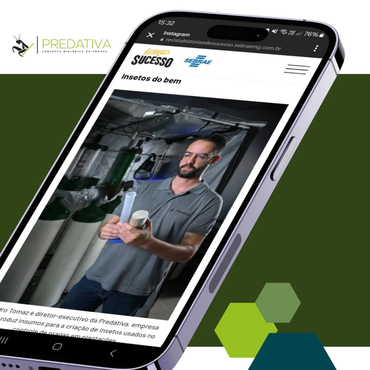 O programa Inova Cerrado, do Sebrae, apoia o desenvolvimento de ideias inovadoras que visam à preservação e ao uso sustentável deste bioma. Em 2024, 270 projetos foram contemplados em nove estados. E a Predativa ficou entre as três das vencedoras.
Agora também foi selecionada para o segundo módulo, o Inova Cerrado Tração.
A ideia desta segunda fase é propor soluções personalizadas para as necessidades dos participantes, visando fortalecer sua presença no mercado.
O Inova Cerrado Tração terá duração de seis meses.
Confira a reportagem completa no link da bio.
#sebrae #inovacerrado #controlebiológico #pragasagricolas #predativa