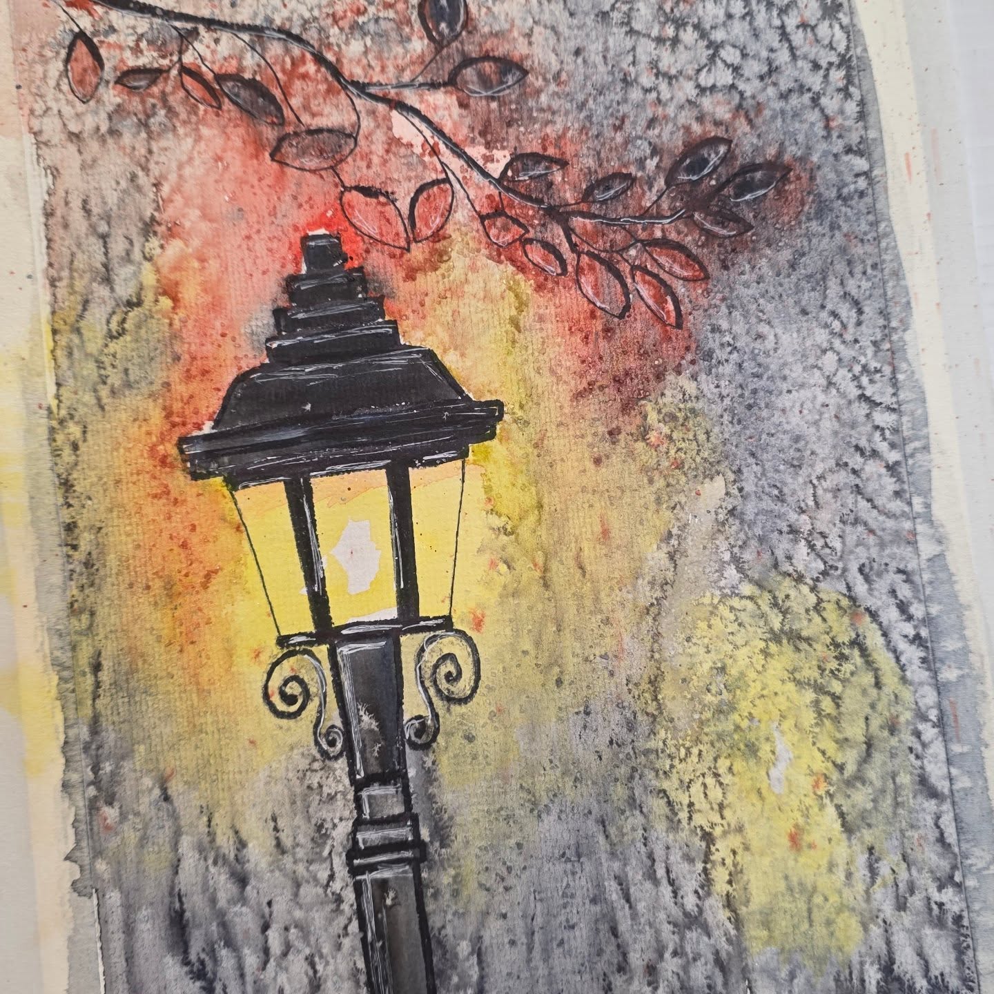 Another lovely winter wonderland watercolour session today! #watercolour #winter #snow #salt