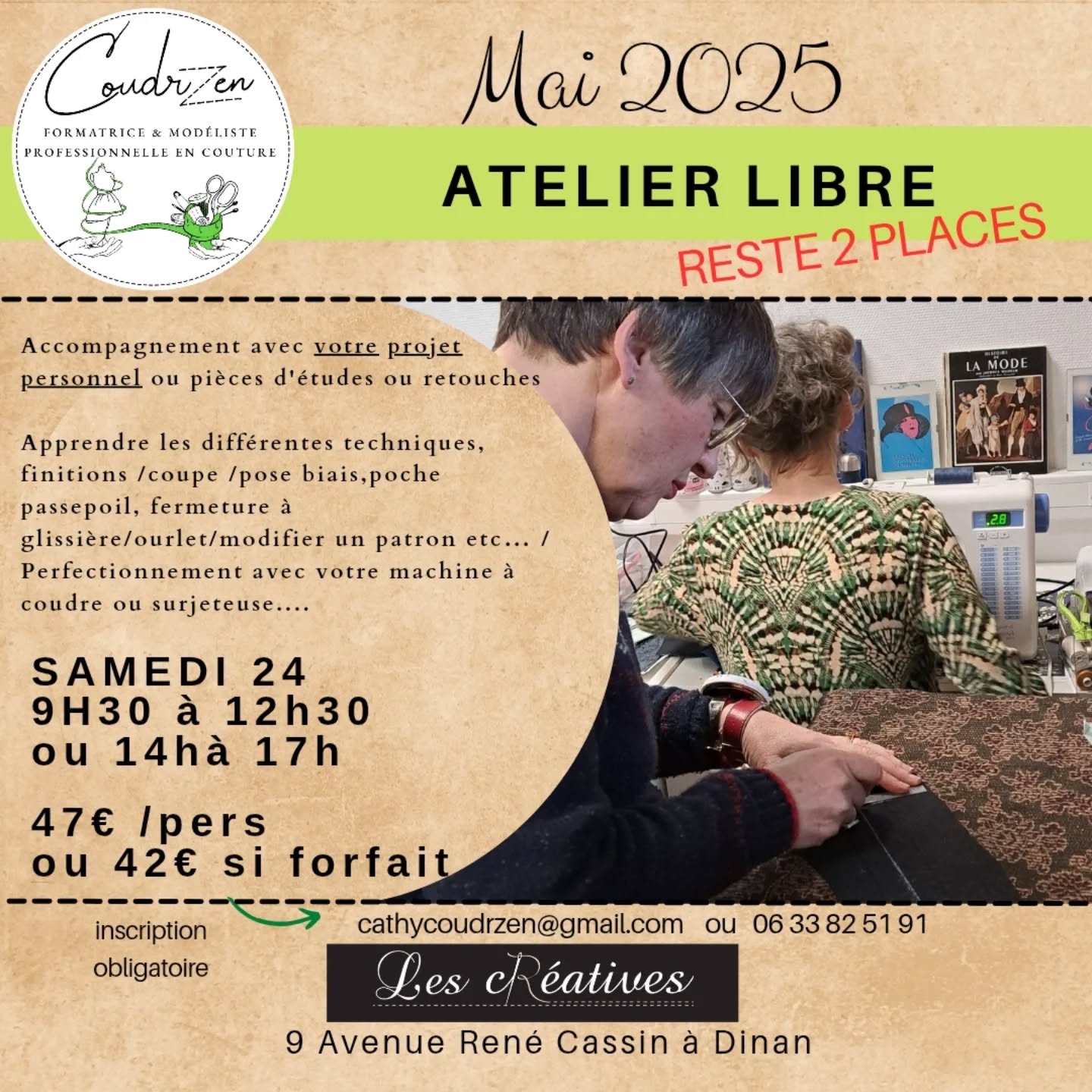 Venez nous rejoindre pour les ateliers libres afin de passer de bons moments chez @lescreativesdinan
Places limitées donc n'hésitez pas à me contacter au 06 33 82 51 91 ou cathycoudrzen@gmail.com
C'est le moment pour réaliser vos projets et aussi pour les finaliser ! A bientôt Cathy 😃