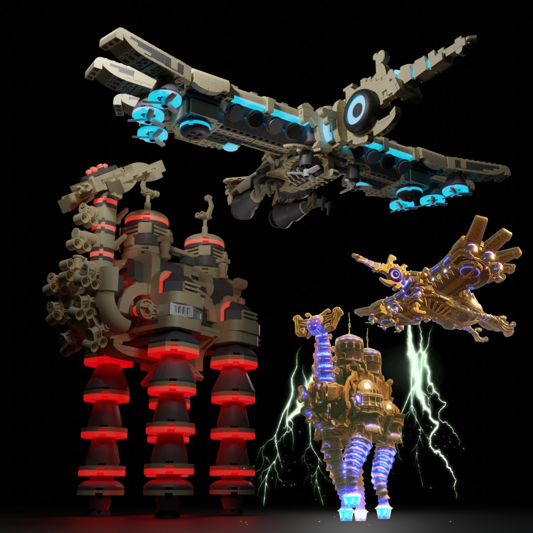 I was doing a challenge where followers could suggest what I should build that day, and someone asked for the Divine Beasts from The Legend of Zelda: Breath of the Wild.
I wanted to design them so that they could not only be built in real life but also displayed together as a cohesive set. Fortunately, tan elements are quite common, which gave me enough flexibility to include some nice detailing with specific parts.
For reference, I imported the 3D models from the game into Blender, which allowed me to directly compare my LEGO creations side-by-side with the originals.