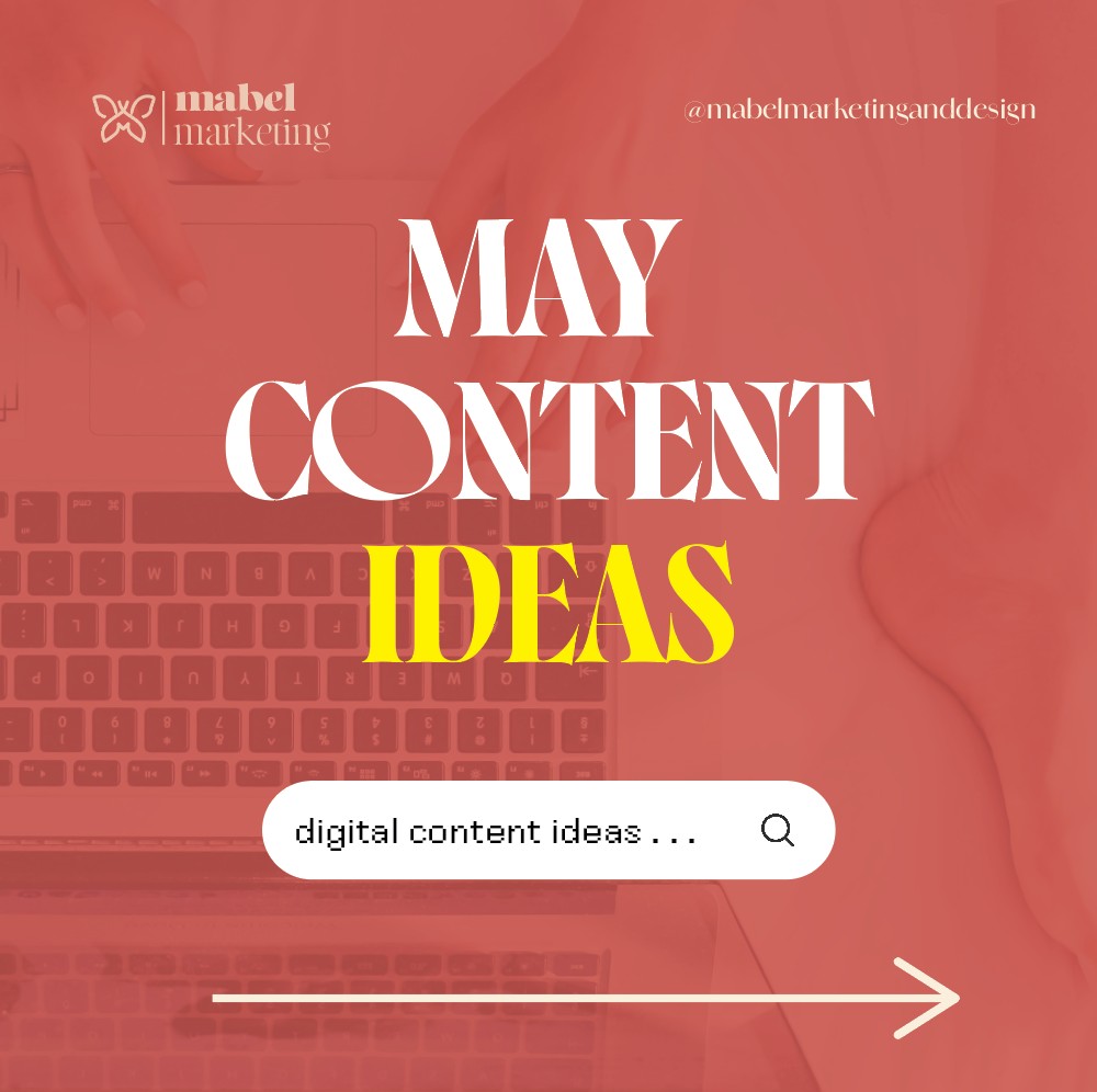 Looking for a spring social refresh? Check out these quick content ideas to try this May! 👇 👇
At Mabel Marketing, we specialize in curated content + strategy so you can stress less about social trends and focus more on what matters most. From monthly content calendars to ad campaign management, we got you covered! 💸 ⏰
New clients get a 20% discount on new services so book a FREE CONSULT today! 🌟 🌟 https://www.mabelmarketinganddesign.com
#socialcontent #socialstrategy #socialmediamarketing #contentmarketing #marketingstrategy