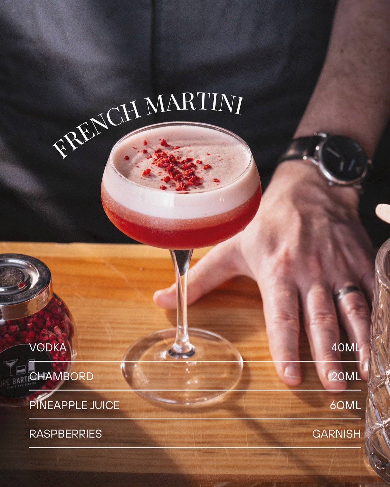 Sweet and smooth - the French Martini is a perfect blend of juicy pineapple, raspberry liqueur and vodka. The perfect Sunday evening sip to soak up the last of the weekend sun.
__________________________________
#FrenchMartini #CocktailRecipe #MobileBartendingScotland #MobileBarHire #EventPlanning #CocktailBarHire