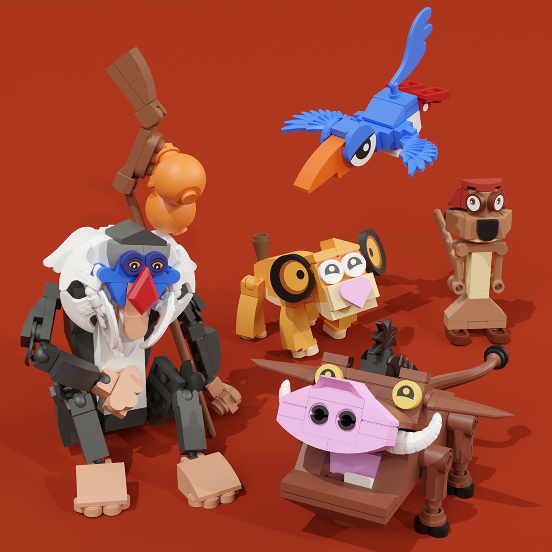 I wanted the idea to appeal to people of all ages and stages in life, just like the Lion King movie does. To achieve this goal, I designed the characters in the smallest size at which characteristics could still be shown, aiming to keep the set affordable to everybody. The bodies of the largest characters are no wider than 4 studs, the size of a classic Lego brick.
I believe that even though some complicated building techniques were used, the building experience will still be enjoyable for children because in small sets like these, with every brick that is placed, it feels like big progress is made.