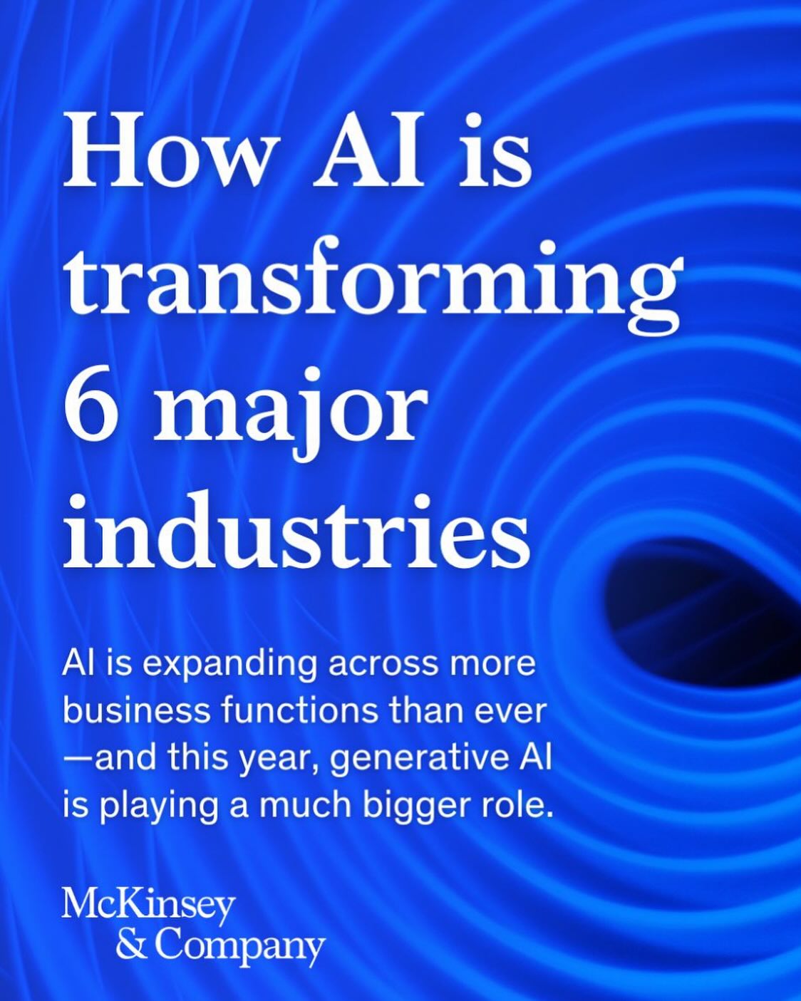 AI isn’t just a buzzword anymore—it’s showing up in boardrooms, factories, and customer chats across every major industry.
McKinsey latest report breaks down how gen AI is being used where it actually drives value.
Explore the insights to see where your industry stands: https://mck.co/43eyHYi